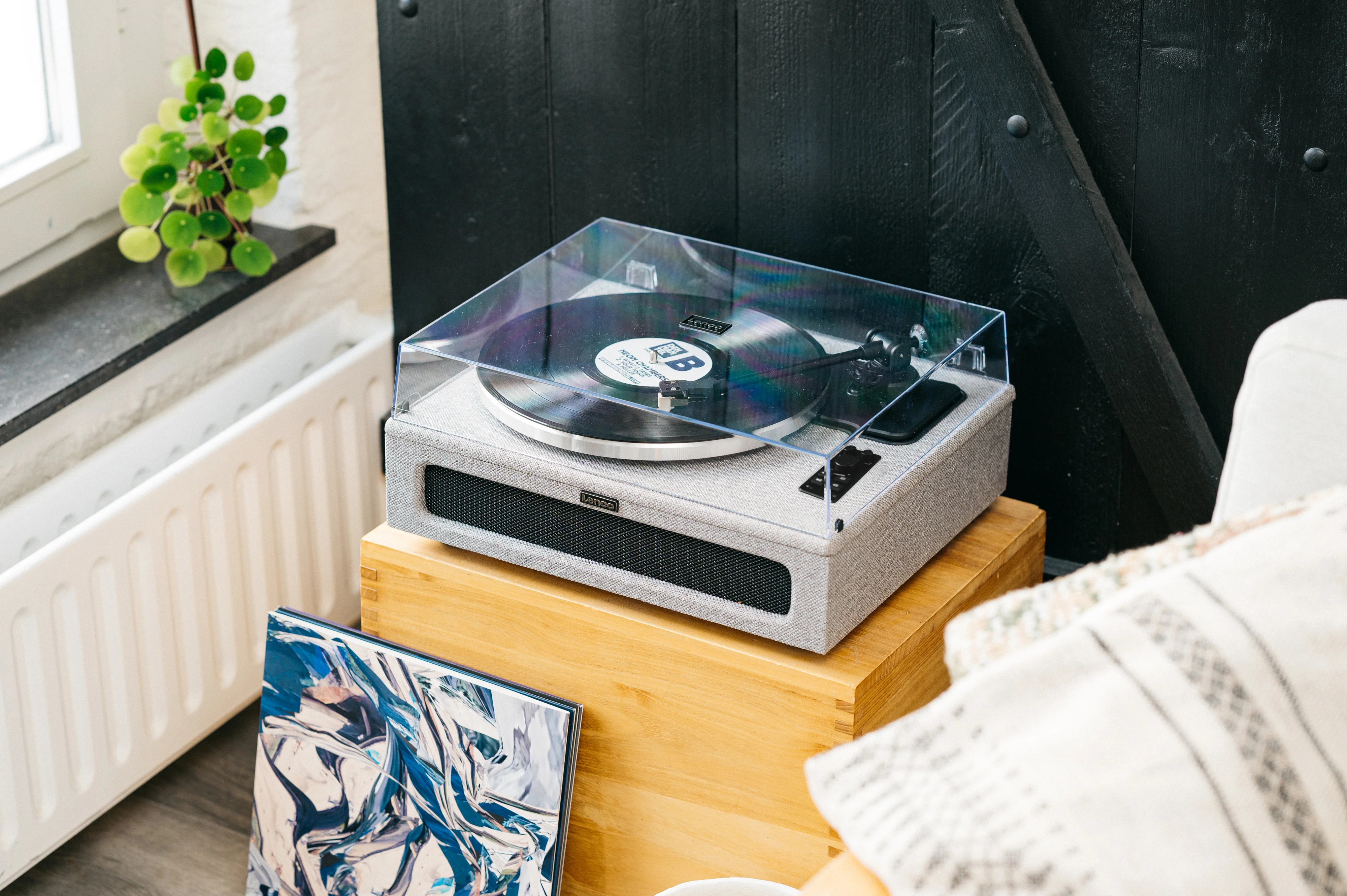 Lenco LS-440GY - Platine vinyle avec 4 haut-parleurs incorporés - Tissu - Gris - Image 16