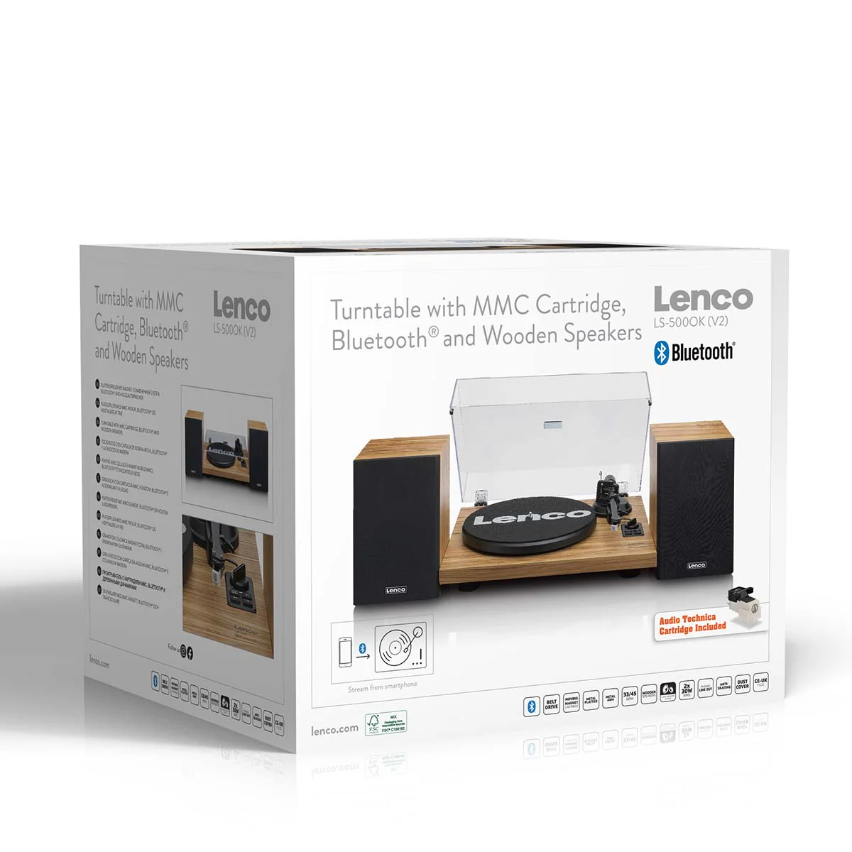 Lenco LS-500OK - Platine avec amplificateur intégré, Bluetooth® et deux enceintes externes - Bois - Image 15