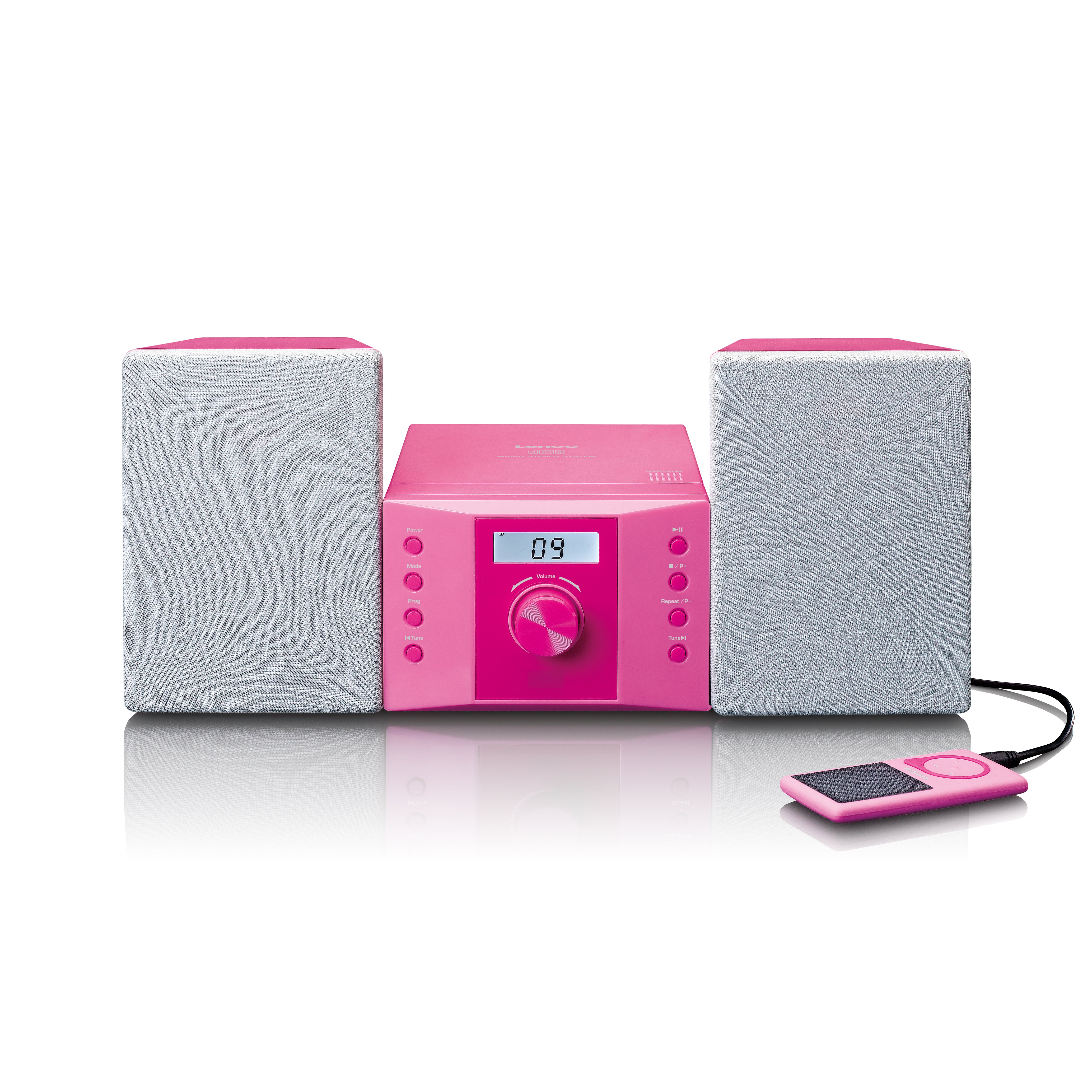 Lenco MC-013PK - Chaîne HiFi avec radio FM et lecteur CD - Rose - Image 4