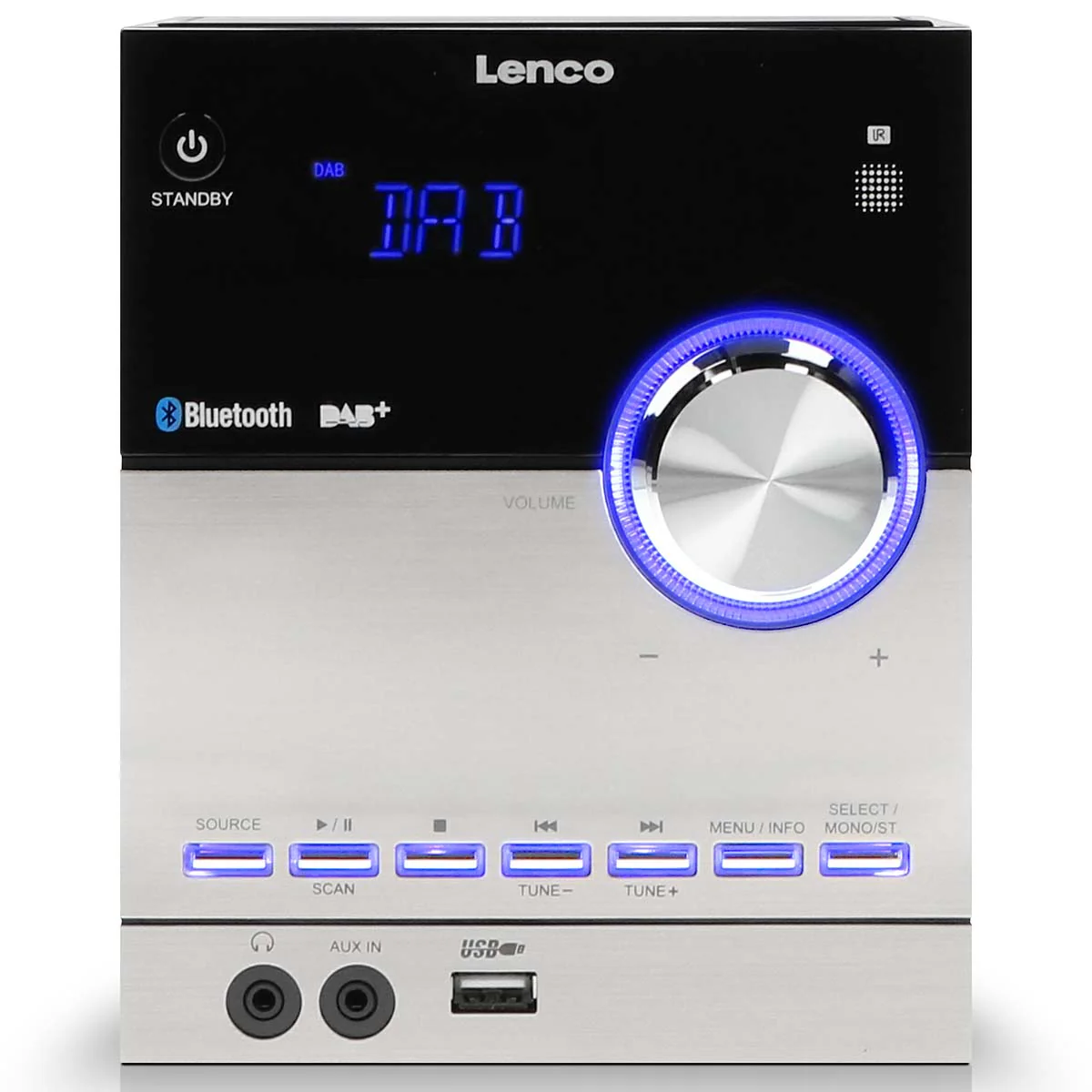 Lenco MC-150 - Chaîne stéréo avec radio DAB+/FM, lecteur CD, connexion Bluetooth® et prise USB - Noir - Image 12