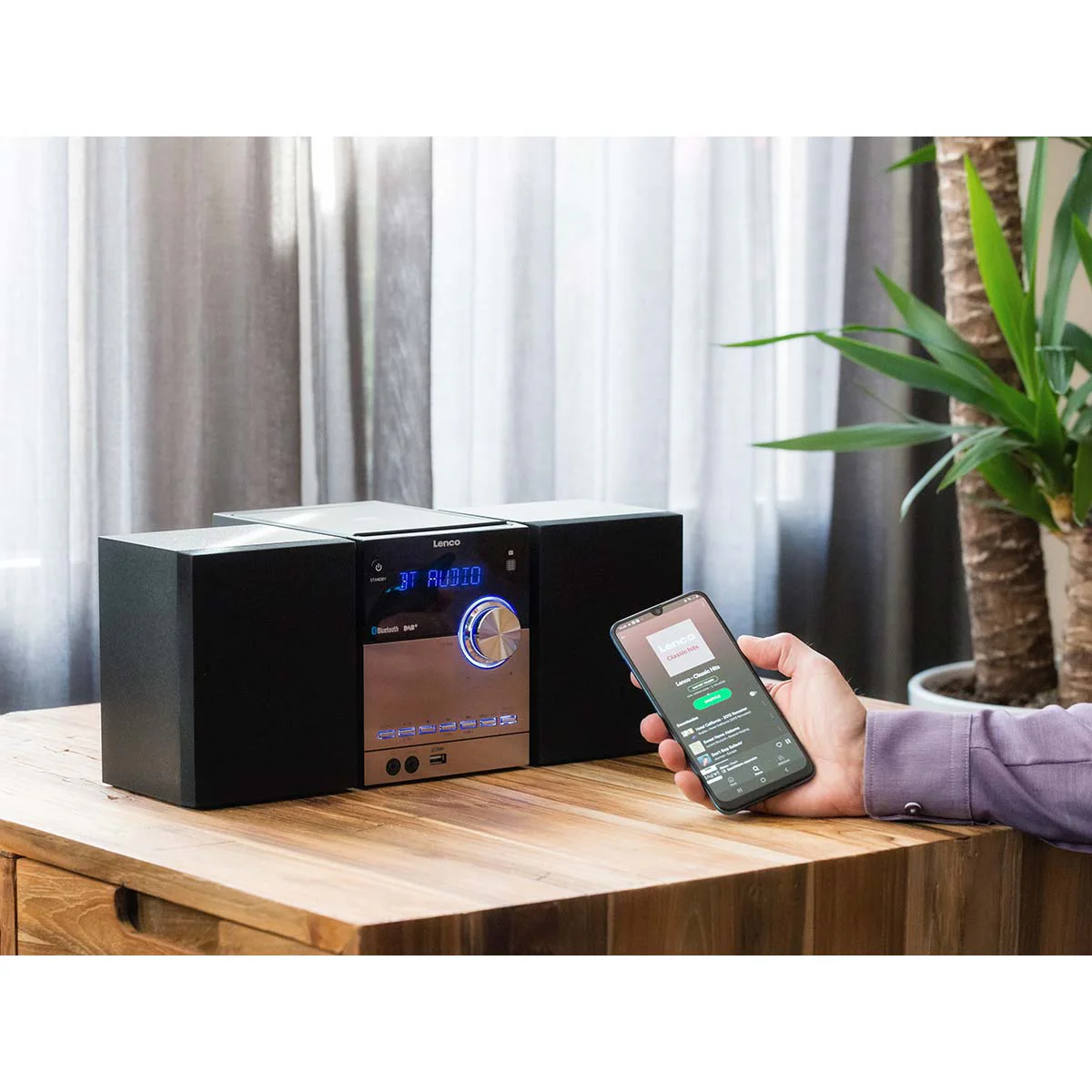 Lenco MC-150 - Chaîne stéréo avec radio DAB+/FM, lecteur CD, connexion Bluetooth® et prise USB - Noir - Image 14