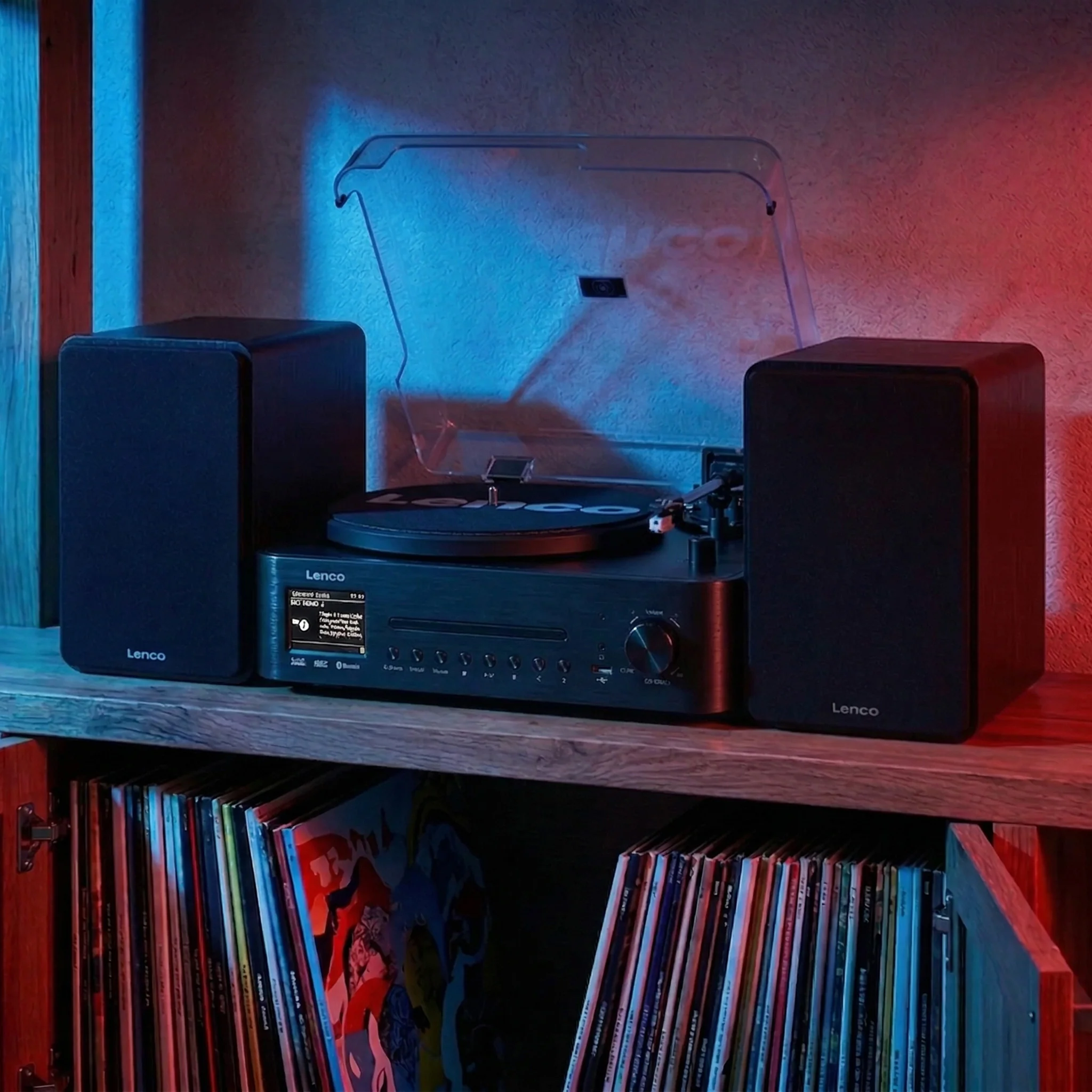 Lenco MC-760BK - Chaîne hi-fi avec platine vinyle et haut-parleurs - Radio Internet, DAB+, FM, Bluetooth®, lecteur CD/MP3 - Noir - Image 17