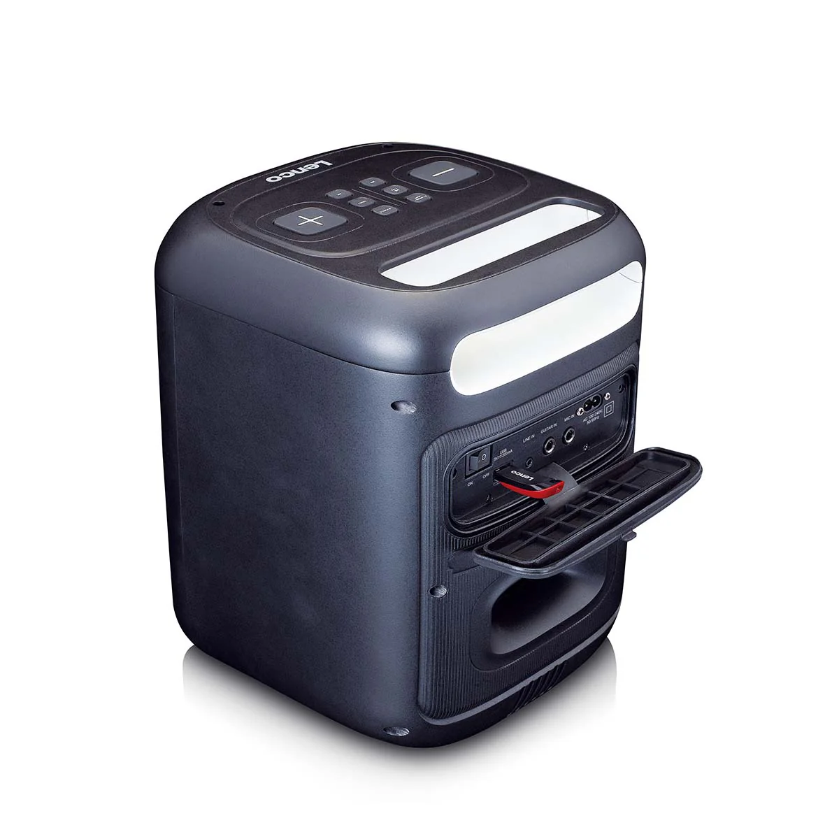 Lenco PA-101BK - Enceinte Bluetooth avec effets lumineux LED - 100W RMS, USB, autonomie de batterie de 14 heures - Noir - Image 14
