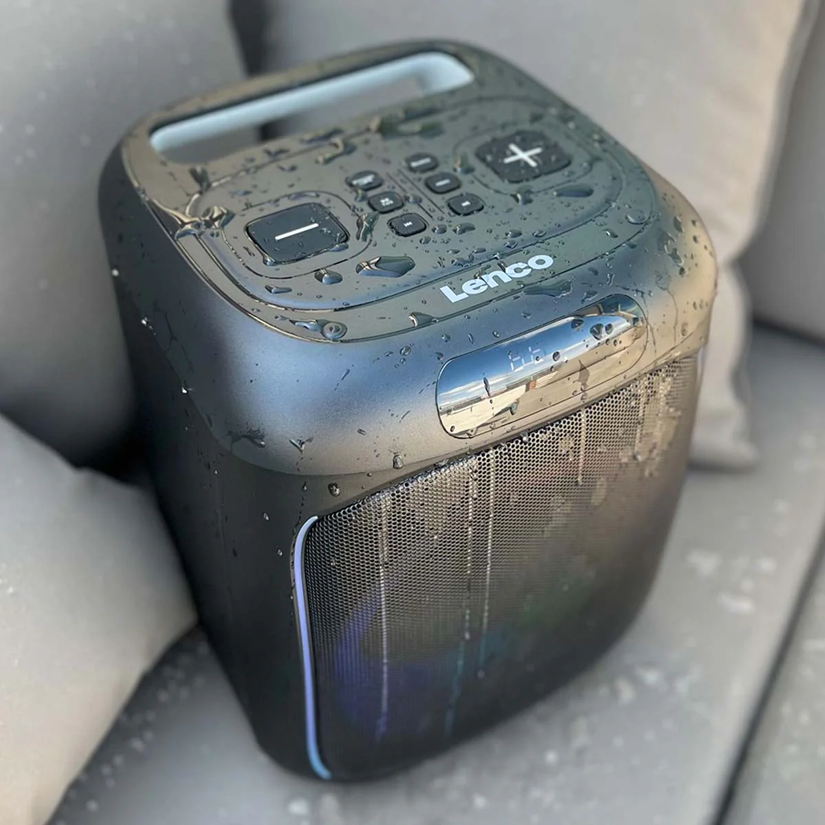 Lenco PA-101BK - Enceinte Bluetooth avec effets lumineux LED - 100W RMS, USB, autonomie de batterie de 14 heures - Noir - Image 15