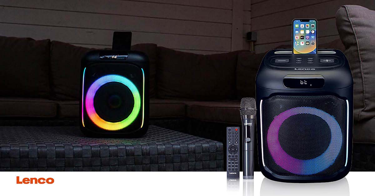 Lenco PA-101BK - Enceinte Bluetooth avec effets lumineux LED - 100W RMS, USB, autonomie de batterie de 14 heures - Noir - Image 23