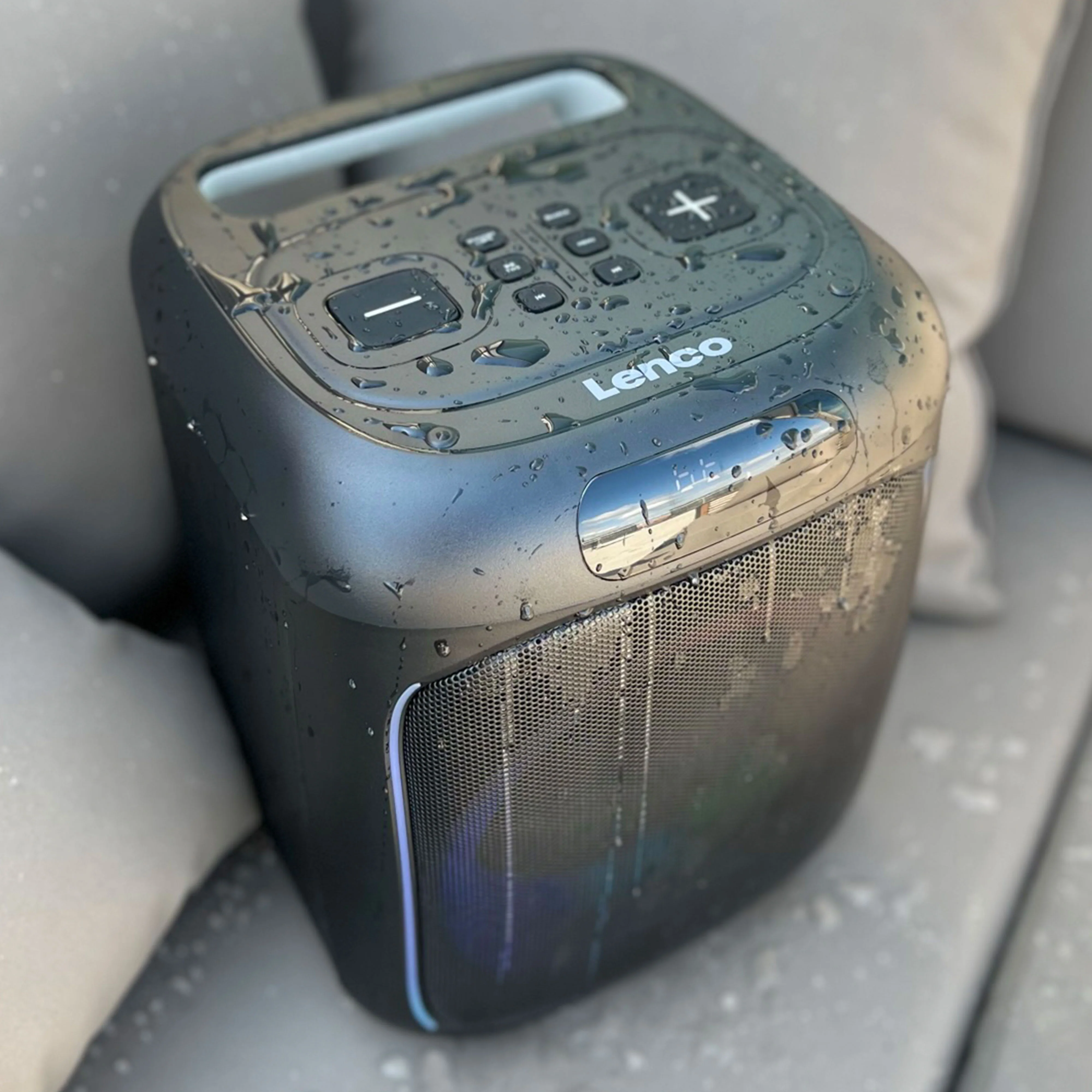 Lenco PA-101BK - Enceinte Bluetooth avec effets lumineux LED - 100W RMS, USB, autonomie de batterie de 14 heures - Noir - Image 26