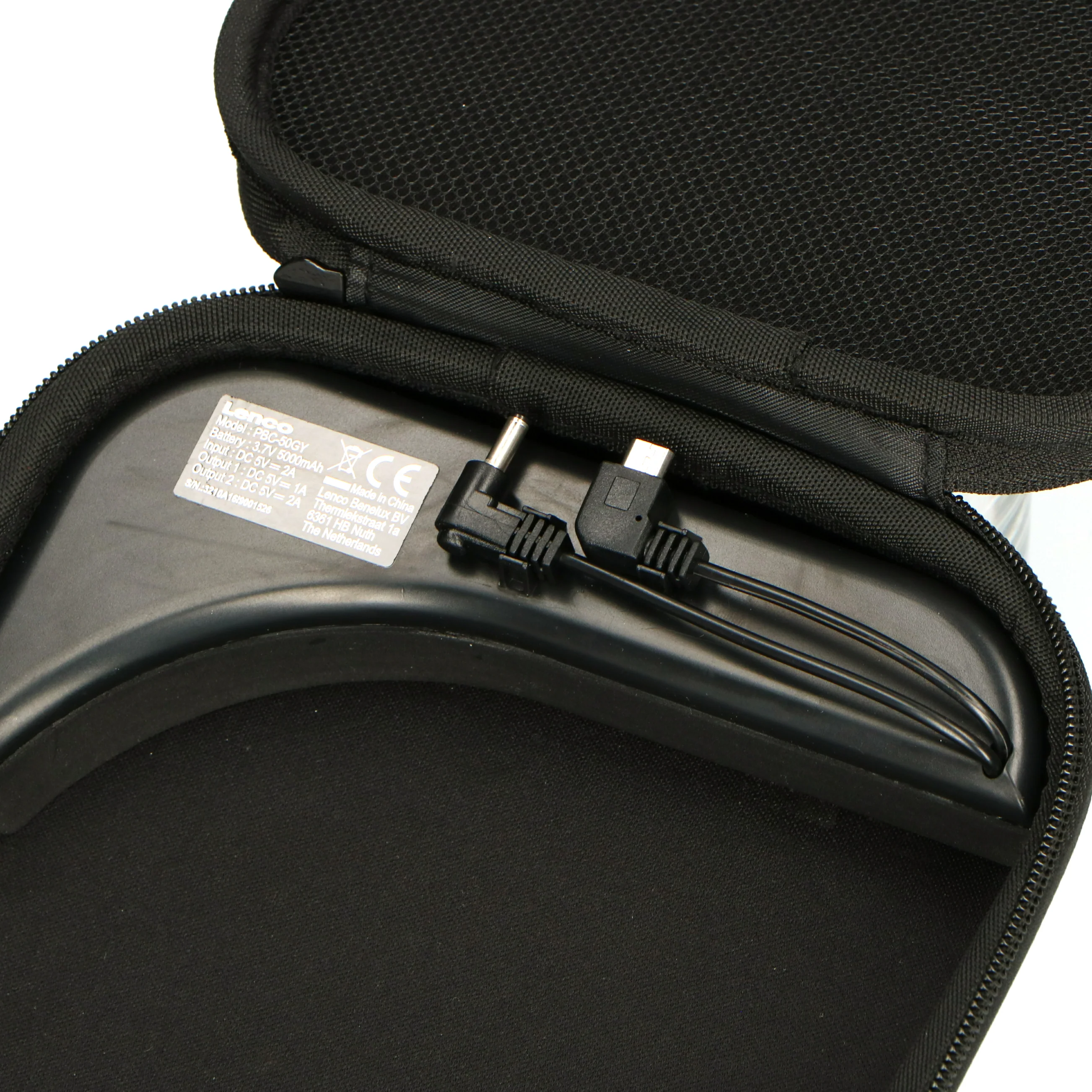 Lenco PBC-50GY - Étui avec chargeur portable intégré - Gris - Image 7