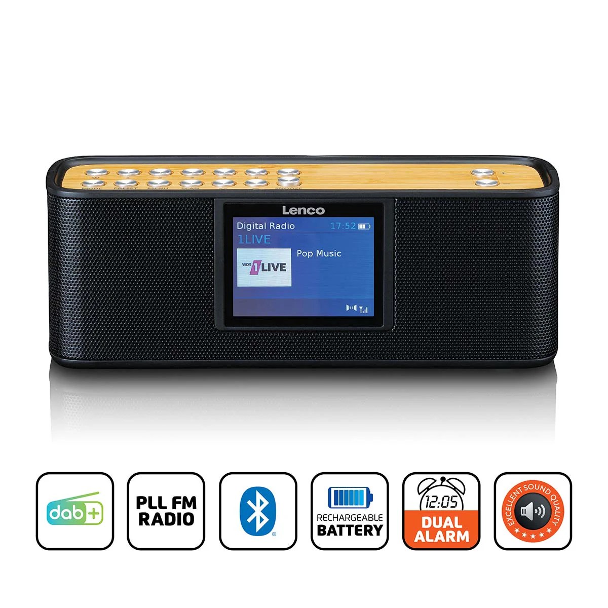 Lenco PDR-045BK - Radio DAB+ avec Bluetooth® 5.0, noir - Image 8