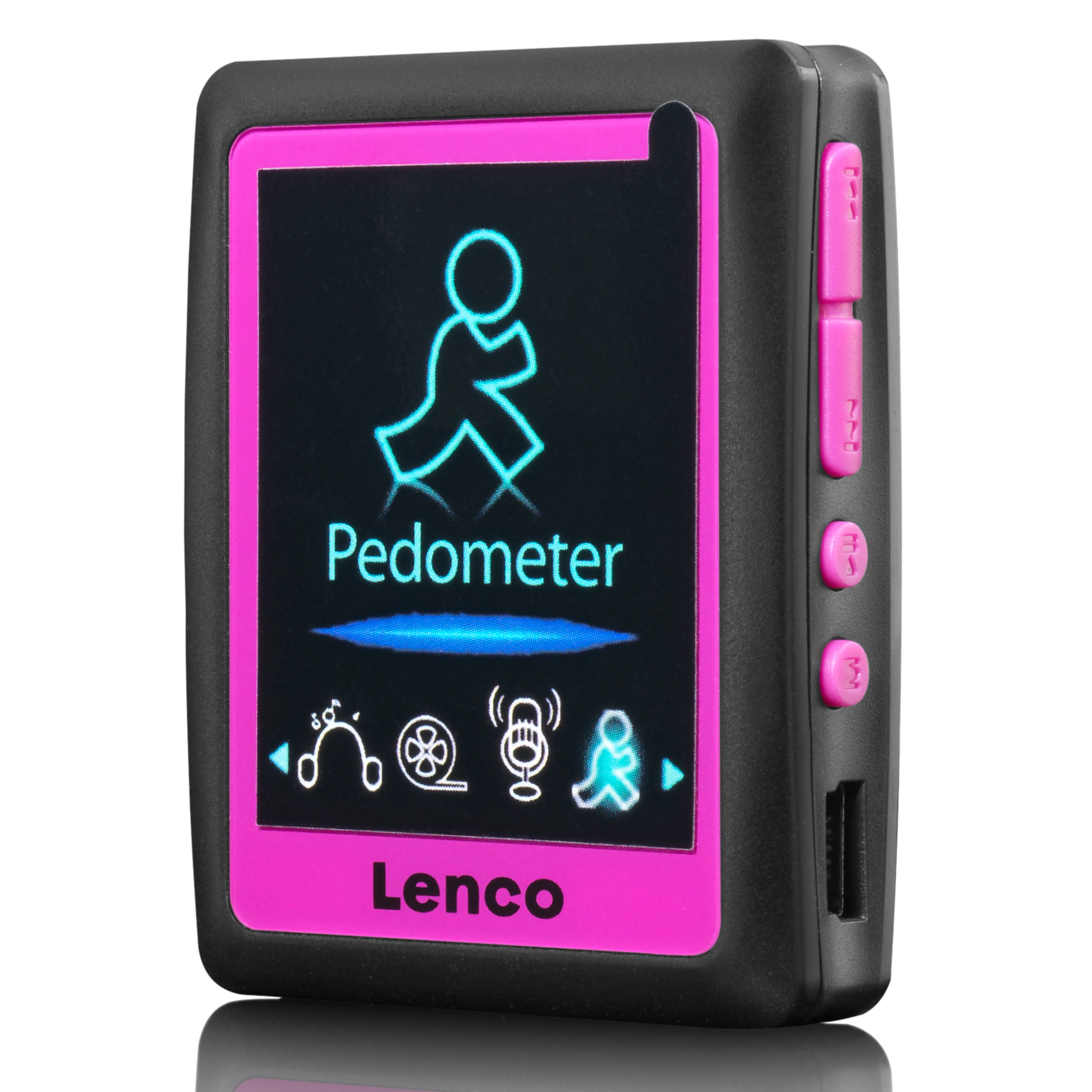Lenco PODO-152 Pink - Lecteur MP3/MP4 avec podomètre et mémoire de 4 Go - Rose - Image 6