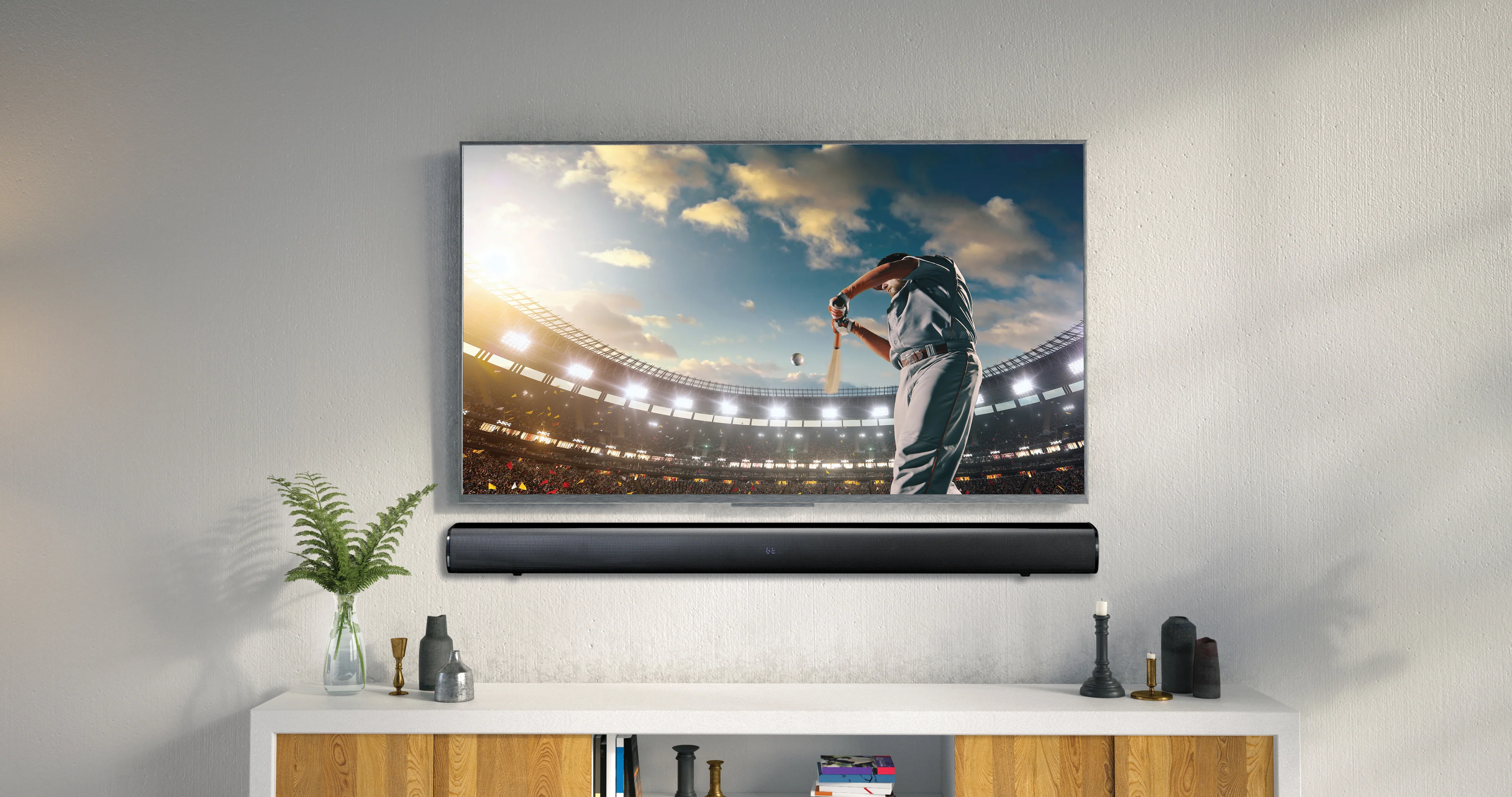 Lenco SB-080 BK - Barre de son 90 cm - 80 Watts connexions Bluetooth®, USB et HDMI subwoofer intégré - Noir - Image 8