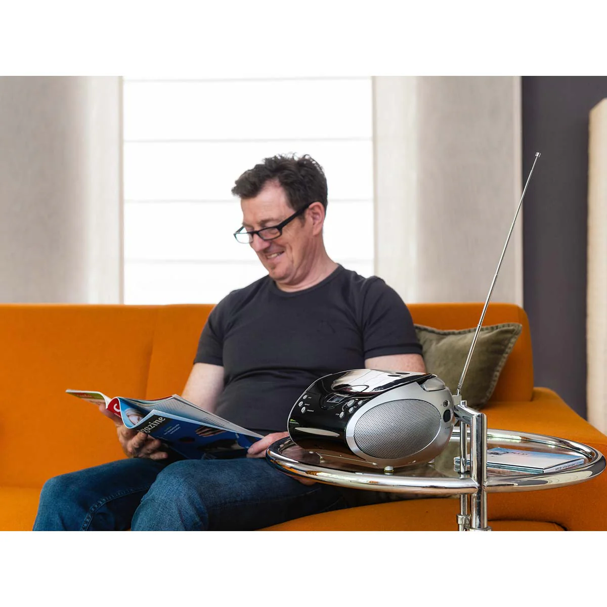 Lenco SCD-24 Black/Silver - Radio portable avec lecteur CD - Noir/argent - Image 12