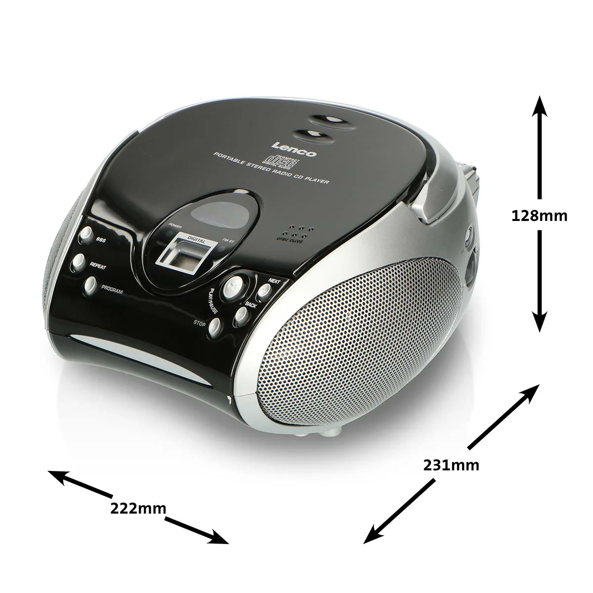 Lenco SCD-24 Black/Silver - Radio portable avec lecteur CD - Noir/argent - Image 14