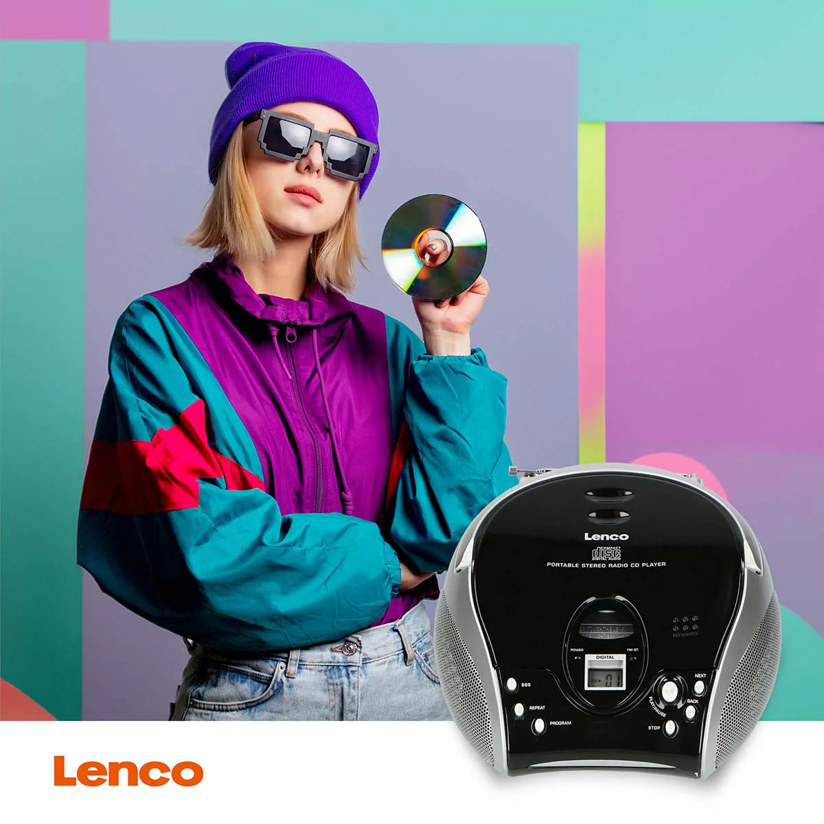 Lenco SCD-24 Black/Silver - Radio portable avec lecteur CD - Noir/argent - Image 15