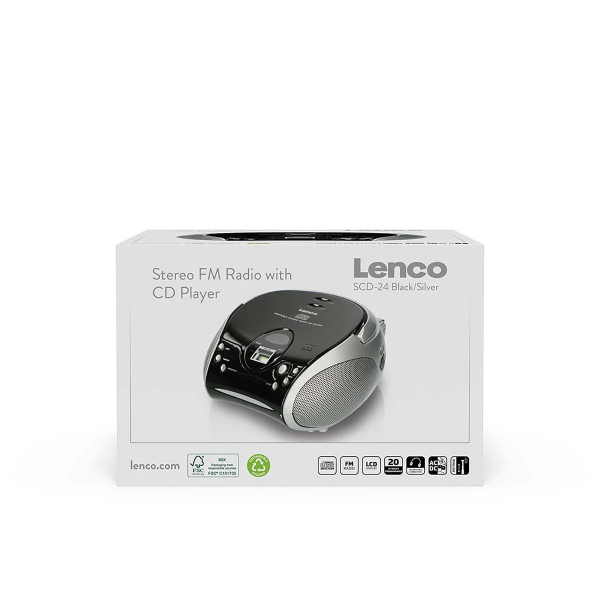 Lenco SCD-24 Black/Silver - Radio portable avec lecteur CD - Noir/argent - Image 16