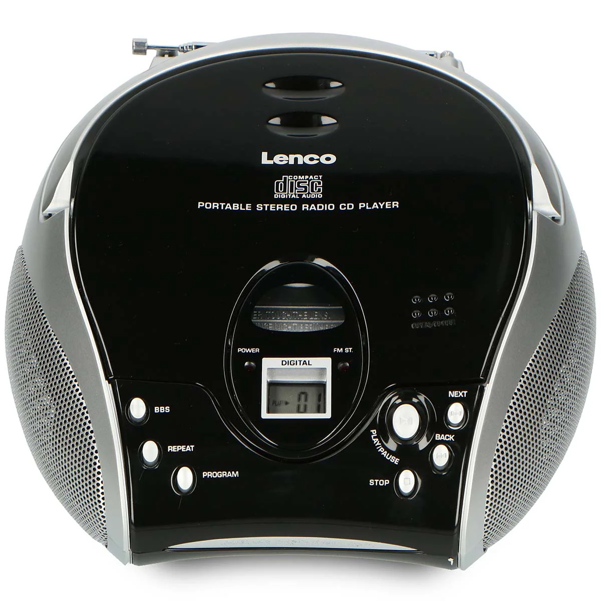 Lenco SCD-24 Black/Silver - Radio portable avec lecteur CD - Noir/argent - Image 3