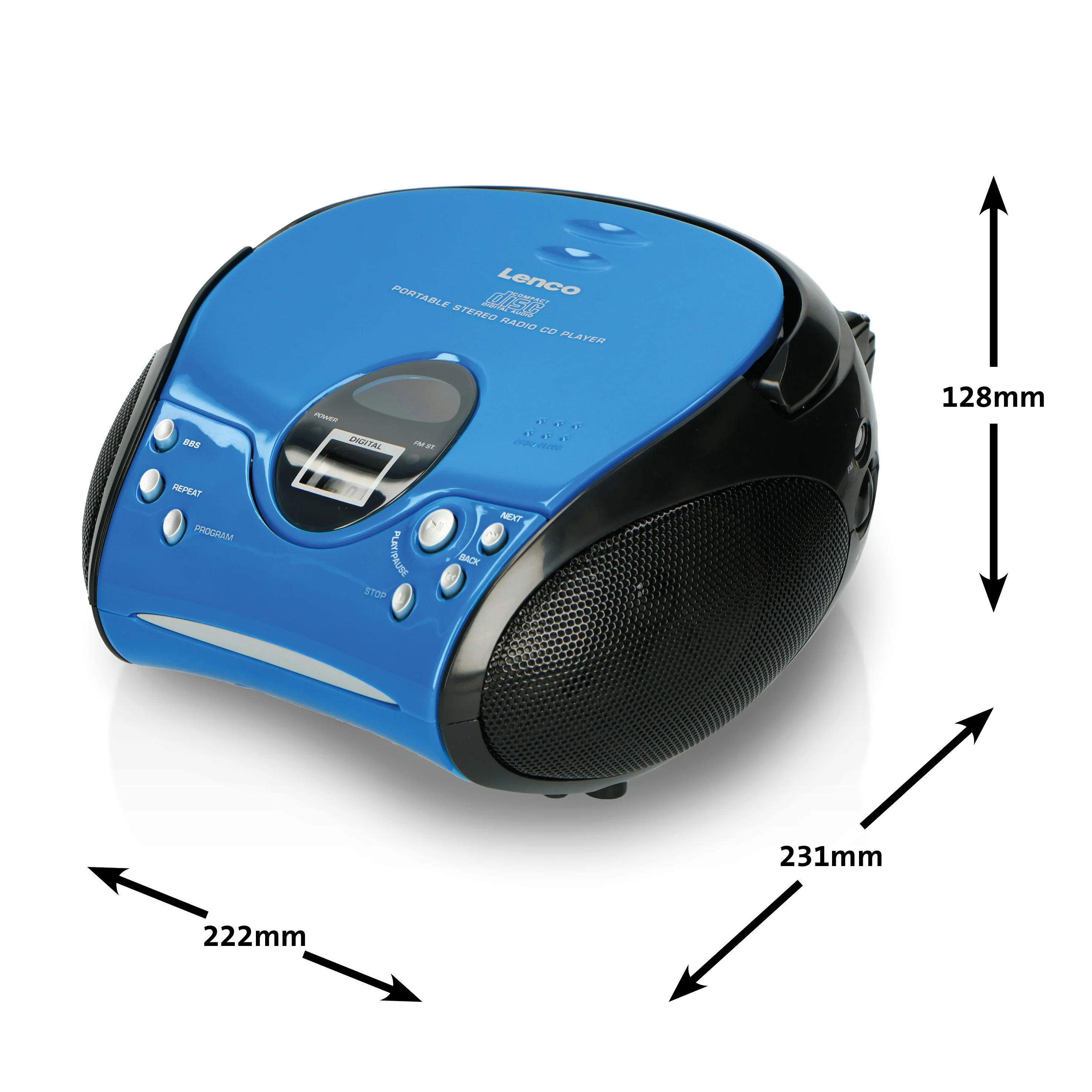 Lenco SCD-24 Blue/Black - Radio portable avec lecteur CD - Bleu-noir - Image 12