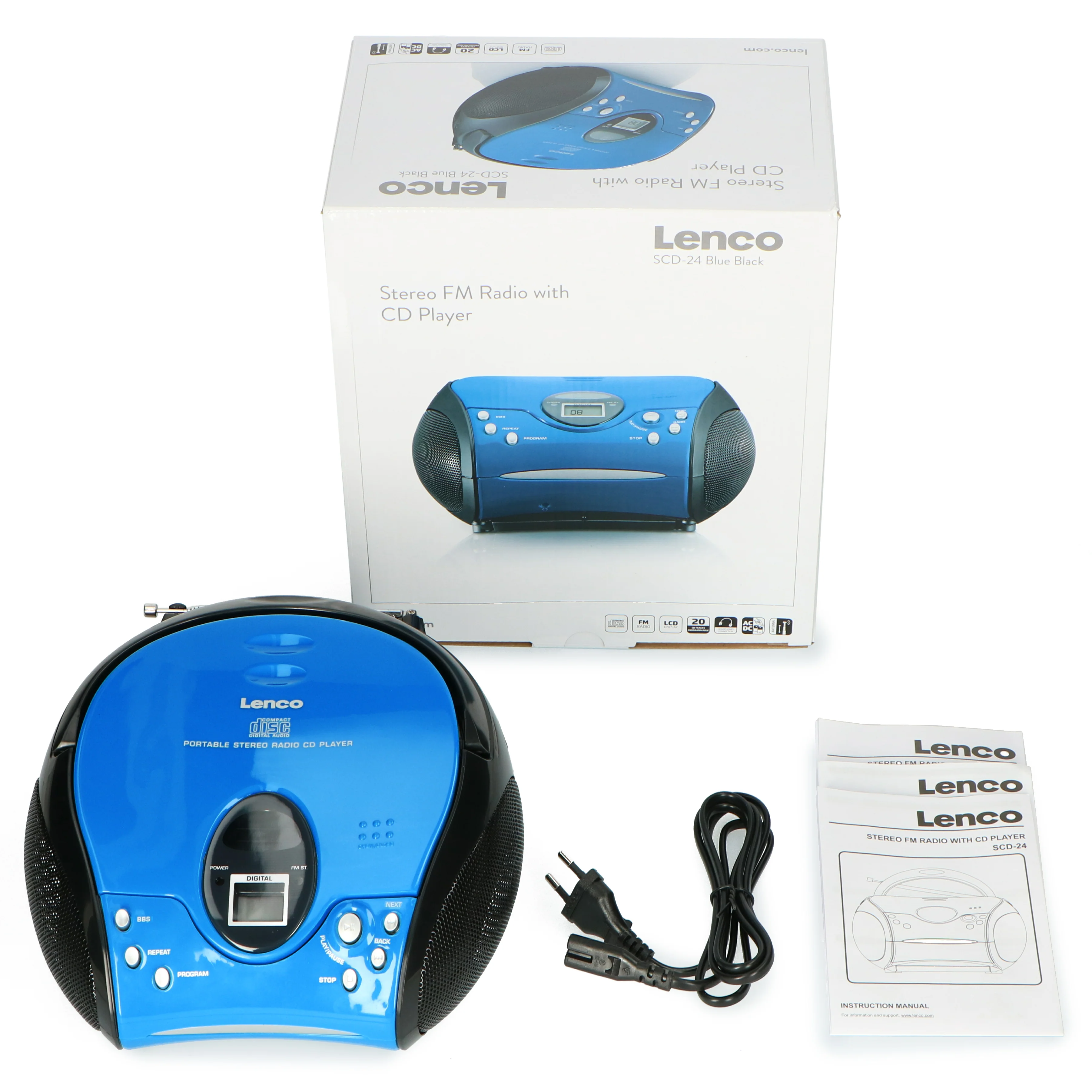 Lenco SCD-24 Blue/Black - Radio portable avec lecteur CD - Bleu-noir - Image 13