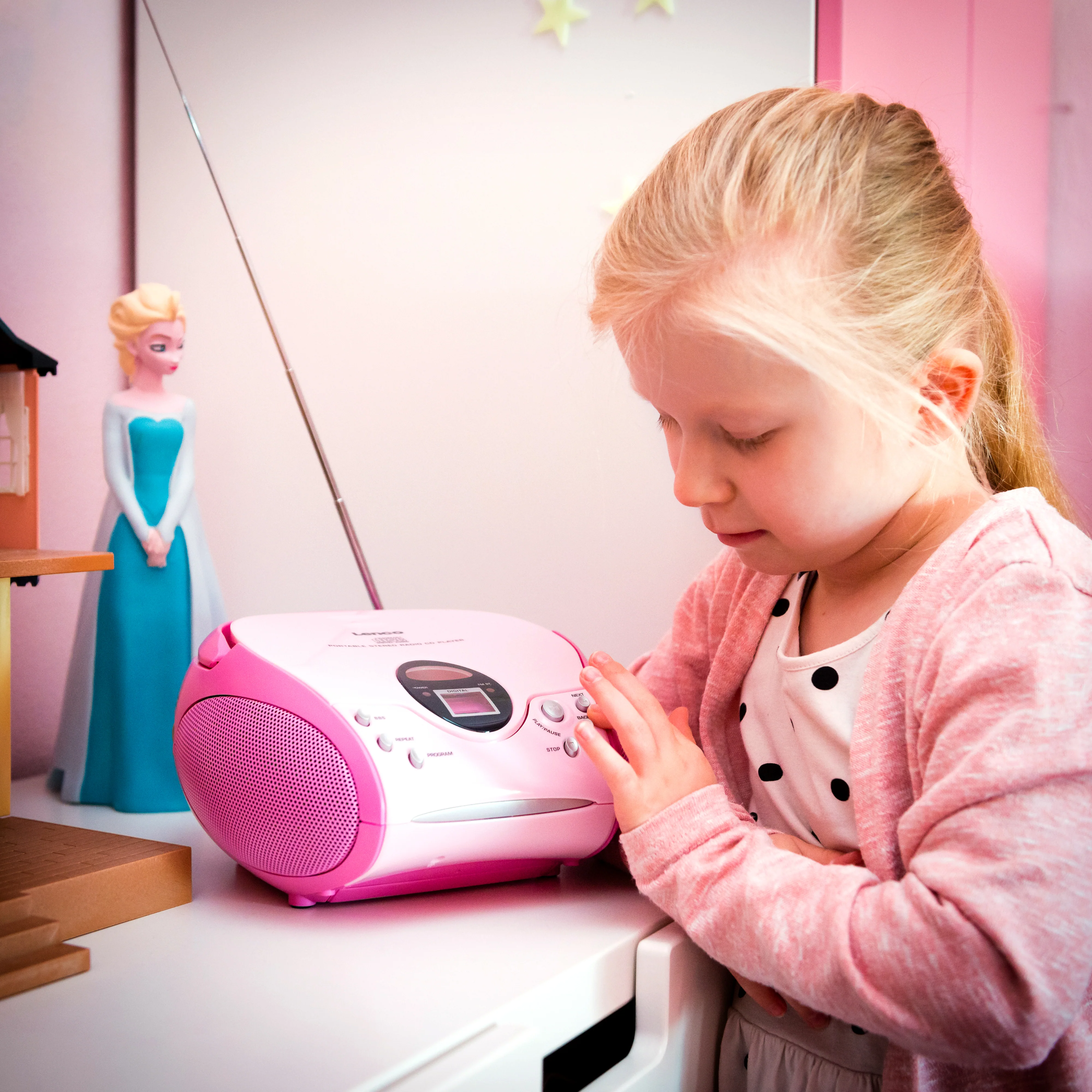 Lenco SCD-24 Pink - Radio portable avec lecteur CD - Rose - Image 12