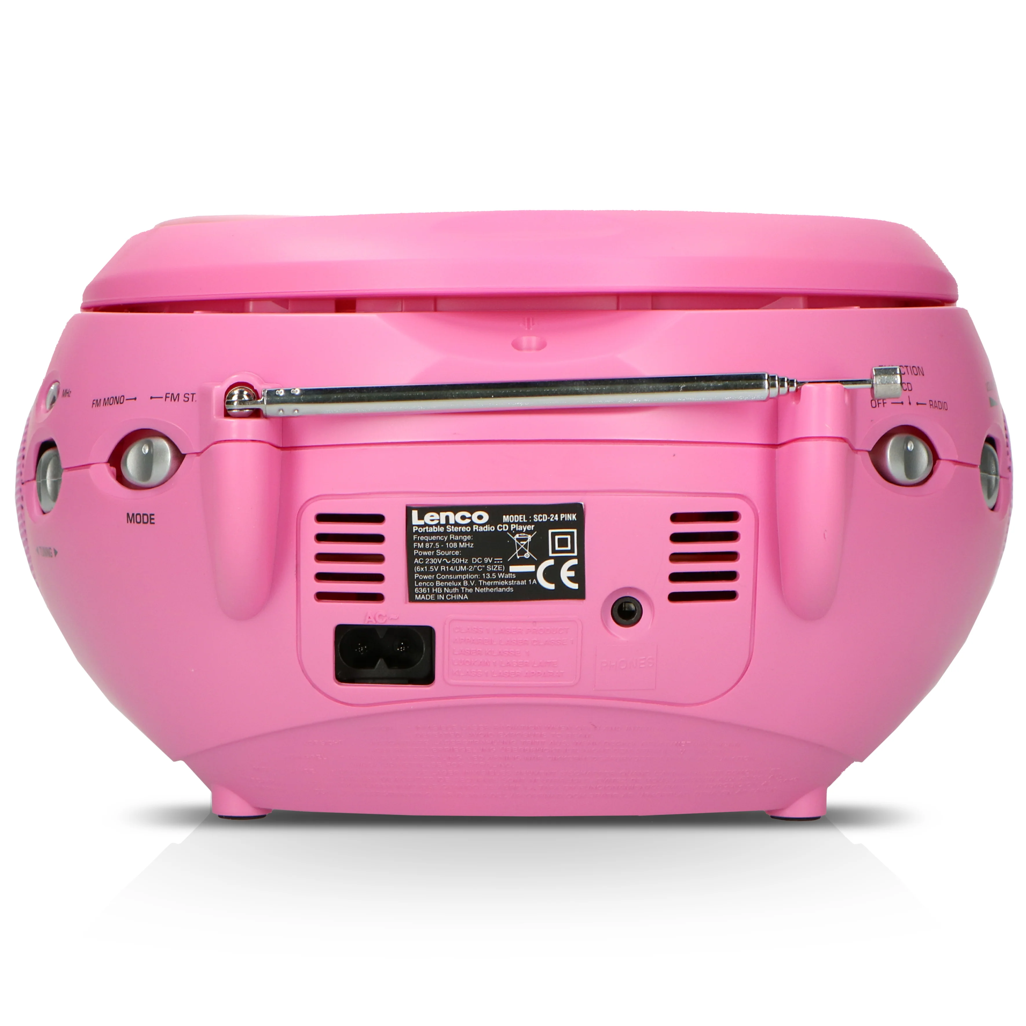 Lenco SCD-24 Pink - Radio portable avec lecteur CD - Rose - Image 5