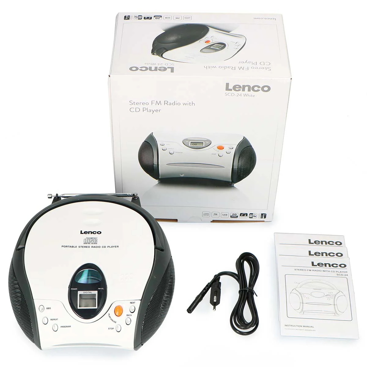Lenco SCD-24 white - Radio portable avec lecteur CD - Blanc - Image 15