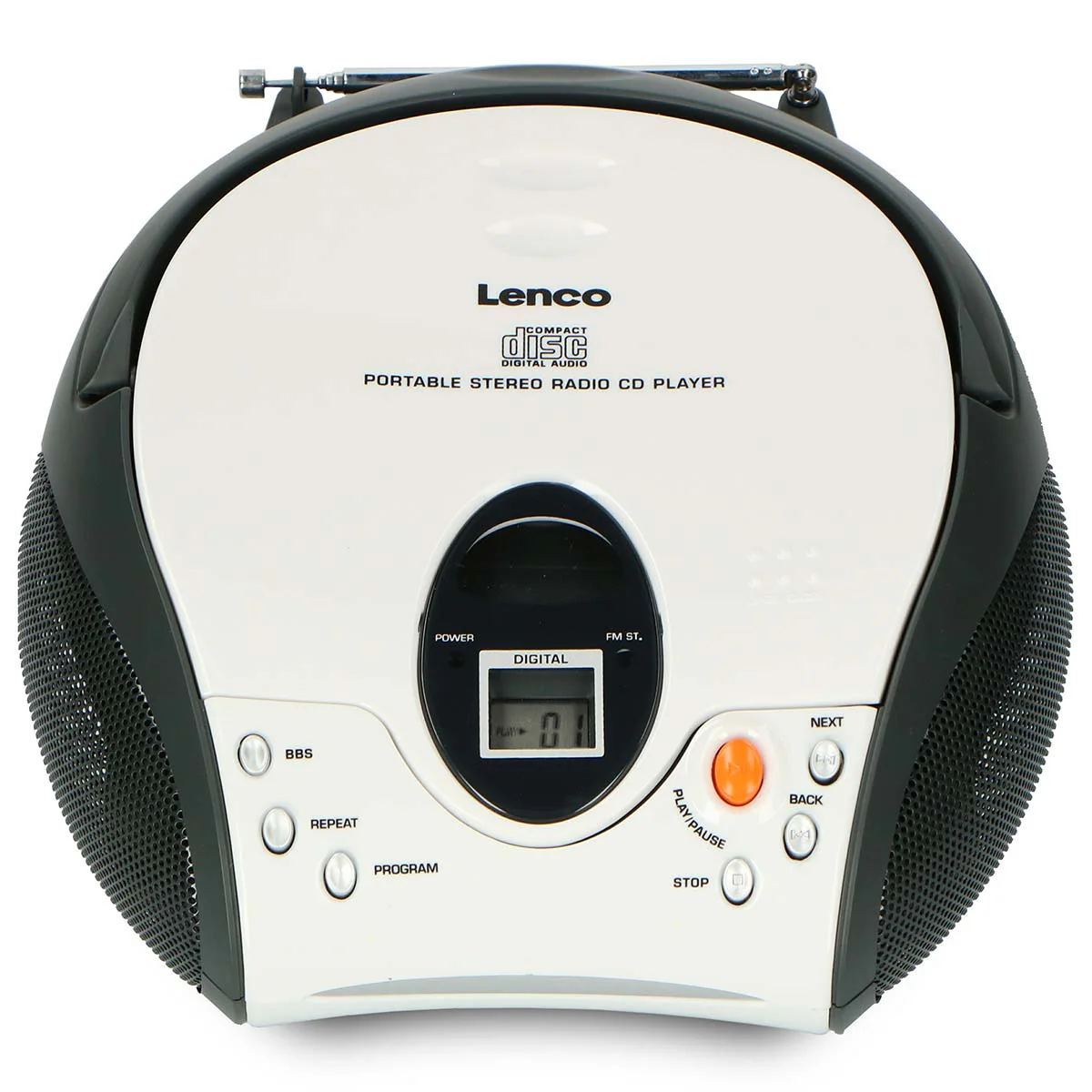Lenco SCD-24 white - Radio portable avec lecteur CD - Blanc - Image 3