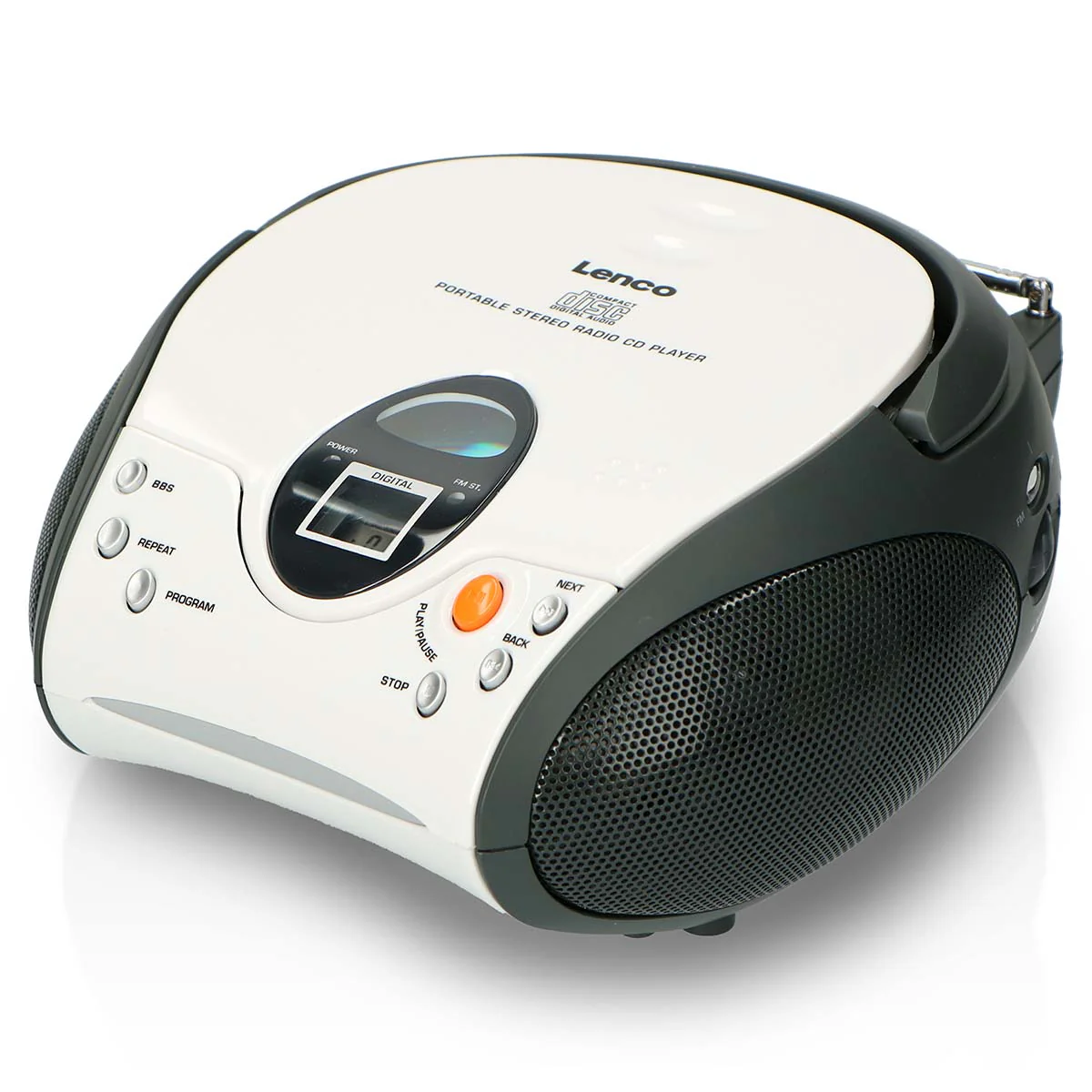 Lenco SCD-24 white - Radio portable avec lecteur CD - Blanc - Image 4