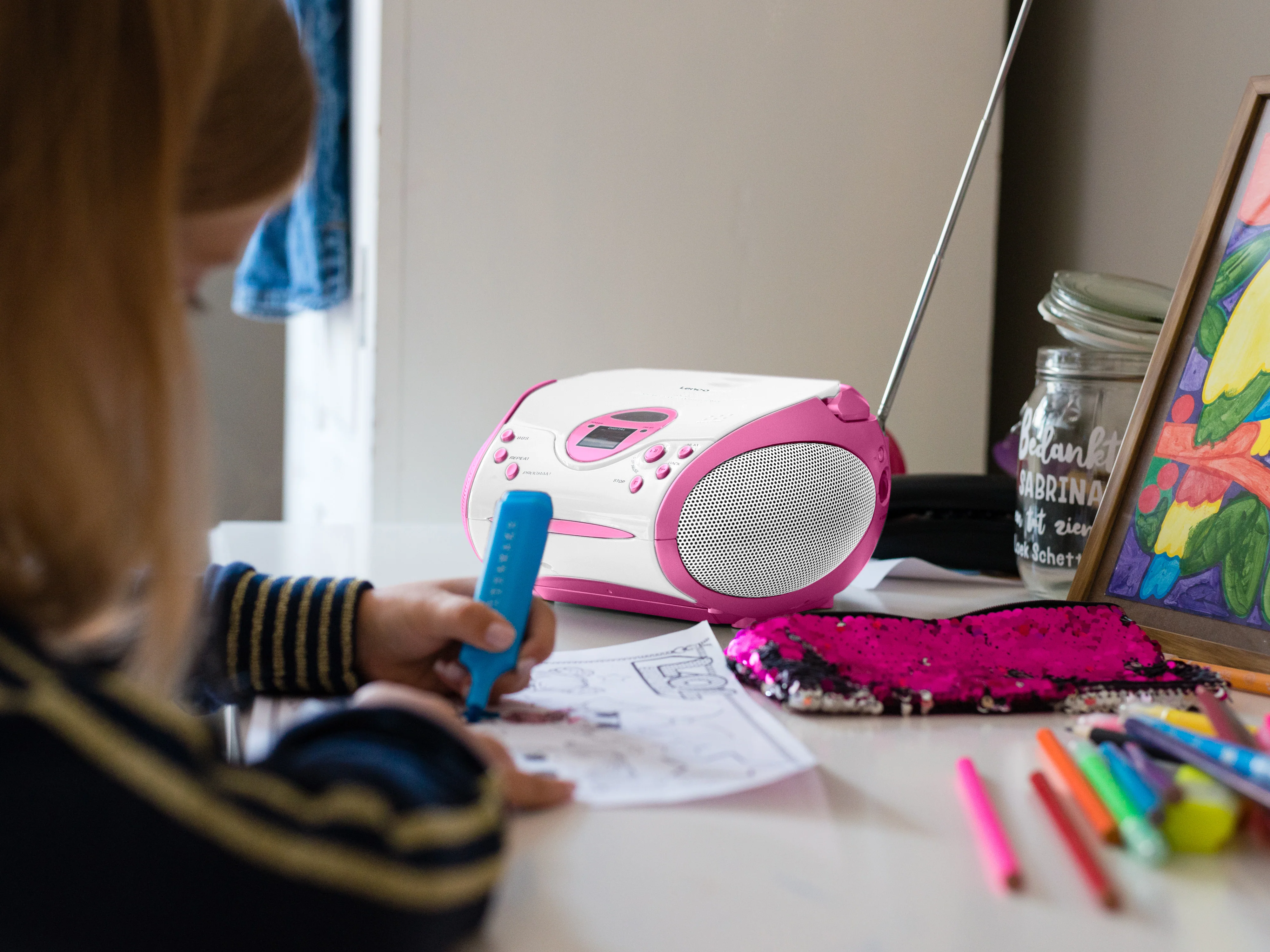 Lenco SCD-24PK kids - Radio portable avec lecteur CD - Rose - Image 16