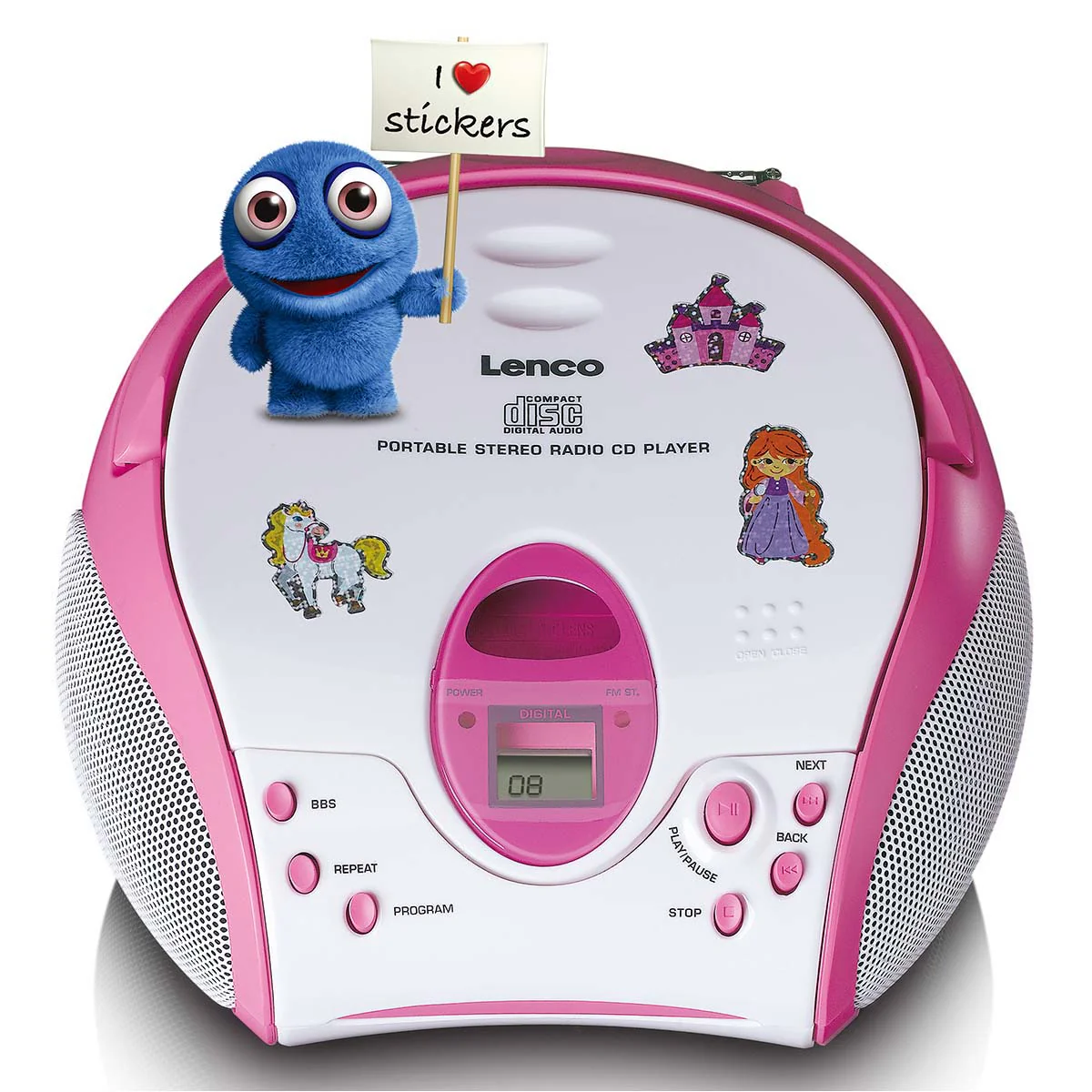Lenco SCD-24PK kids - Radio portable avec lecteur CD - Rose - Image 6