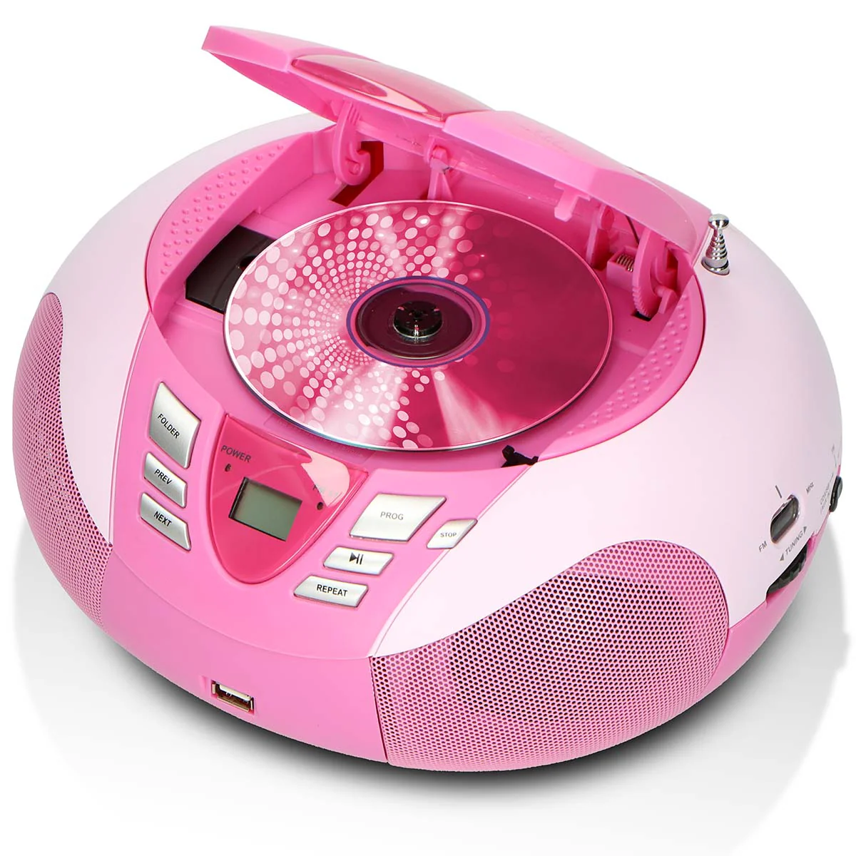 Lenco SCD-37 USB Pink - Radio FM et lecteur CD/USB portable - Rose - Image 6