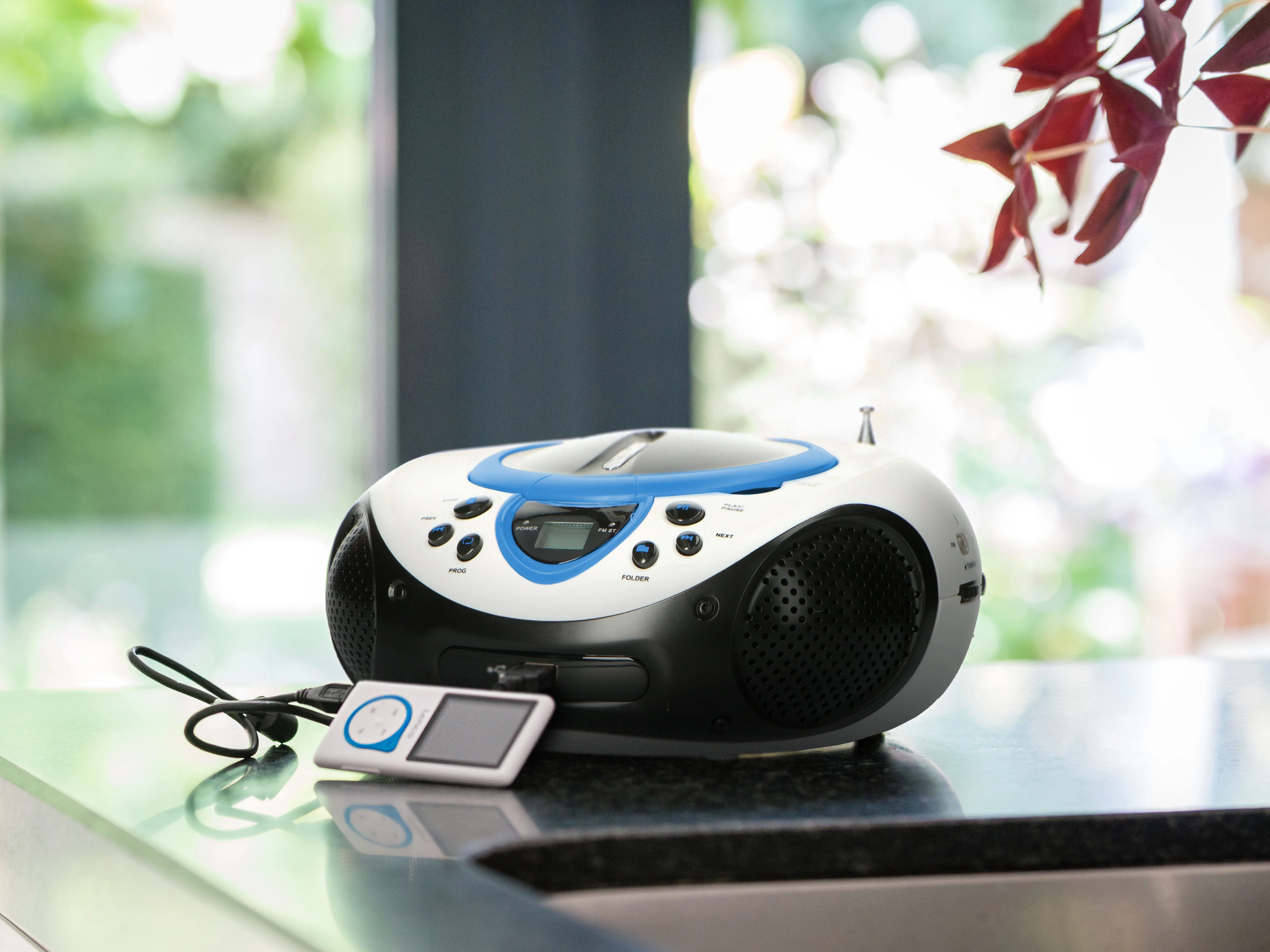 Lenco SCD-38 USB Blue - Radio FM et lecteur CD/USB portable - Bleu - Image 14