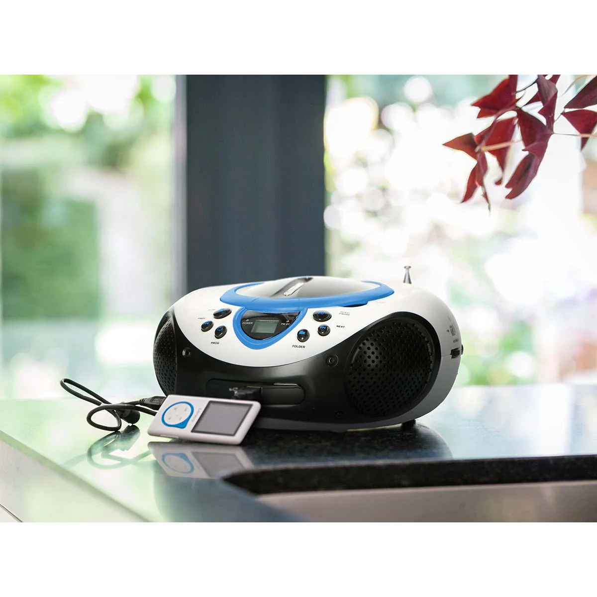 Lenco SCD-38 USB Blue - Radio FM et lecteur CD/USB portable - Bleu - Image 6