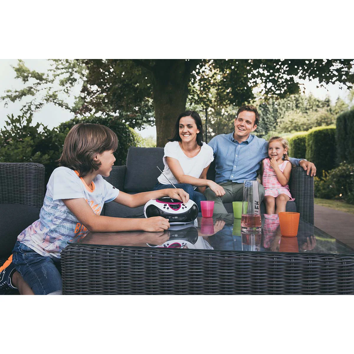 Lenco SCD-38 USB Pink - Radio FM et lecteur CD/USB portable - Rose - Image 10