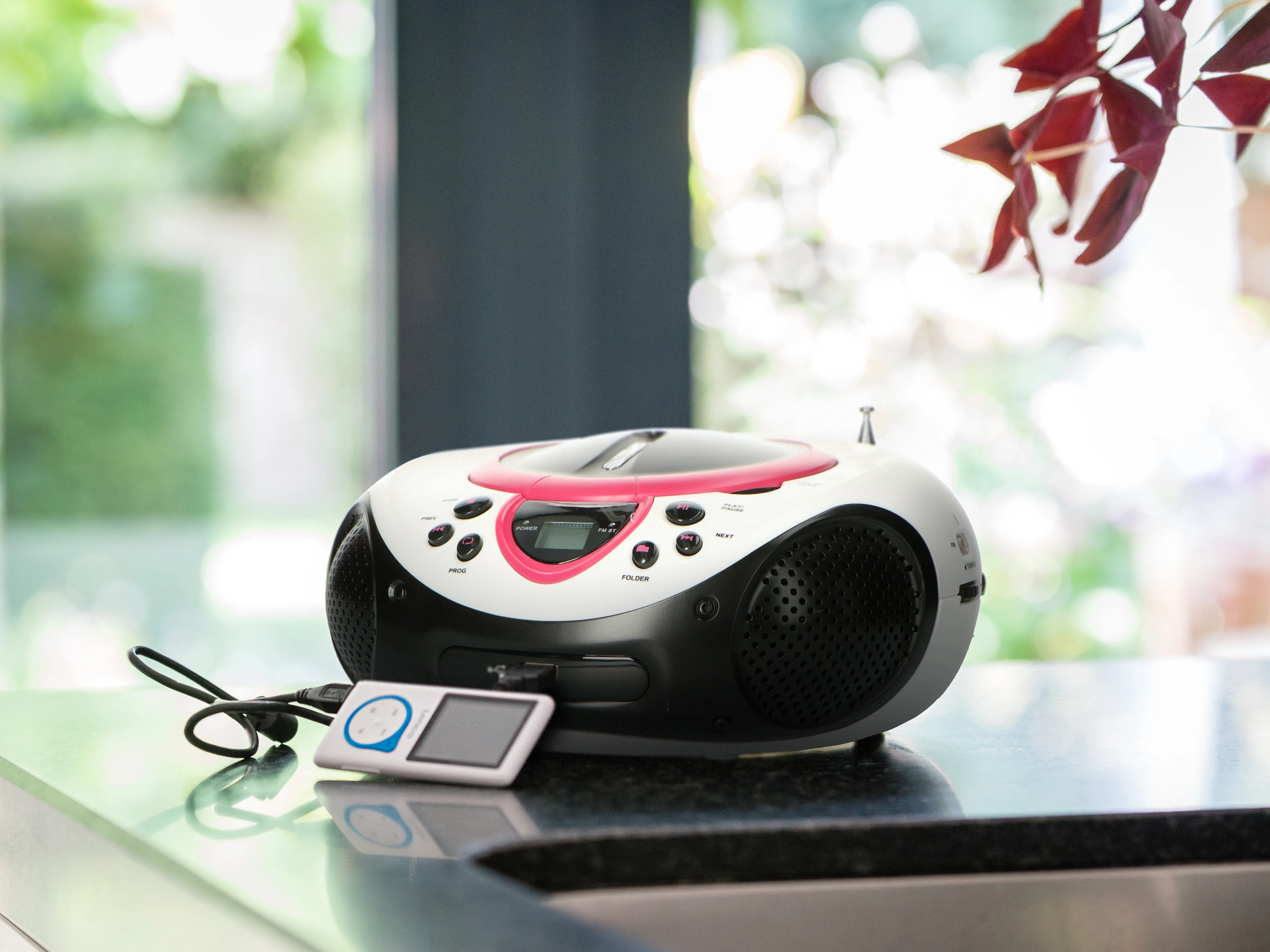 Lenco SCD-38 USB Pink - Radio FM et lecteur CD/USB portable - Rose - Image 14