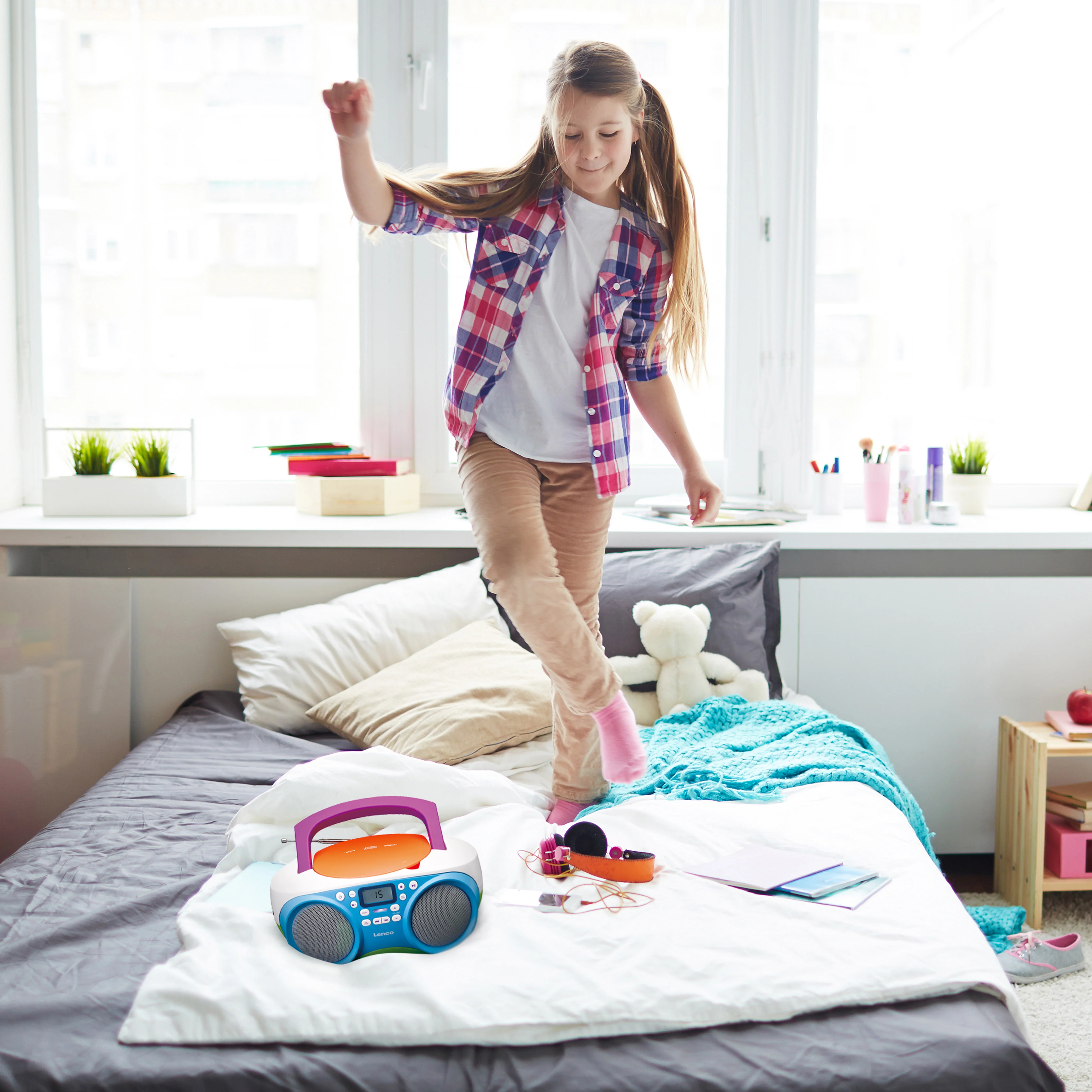 Lenco SCD-41 - Radio FM portable Lecteur CD/USB - Multicolore - Image 7