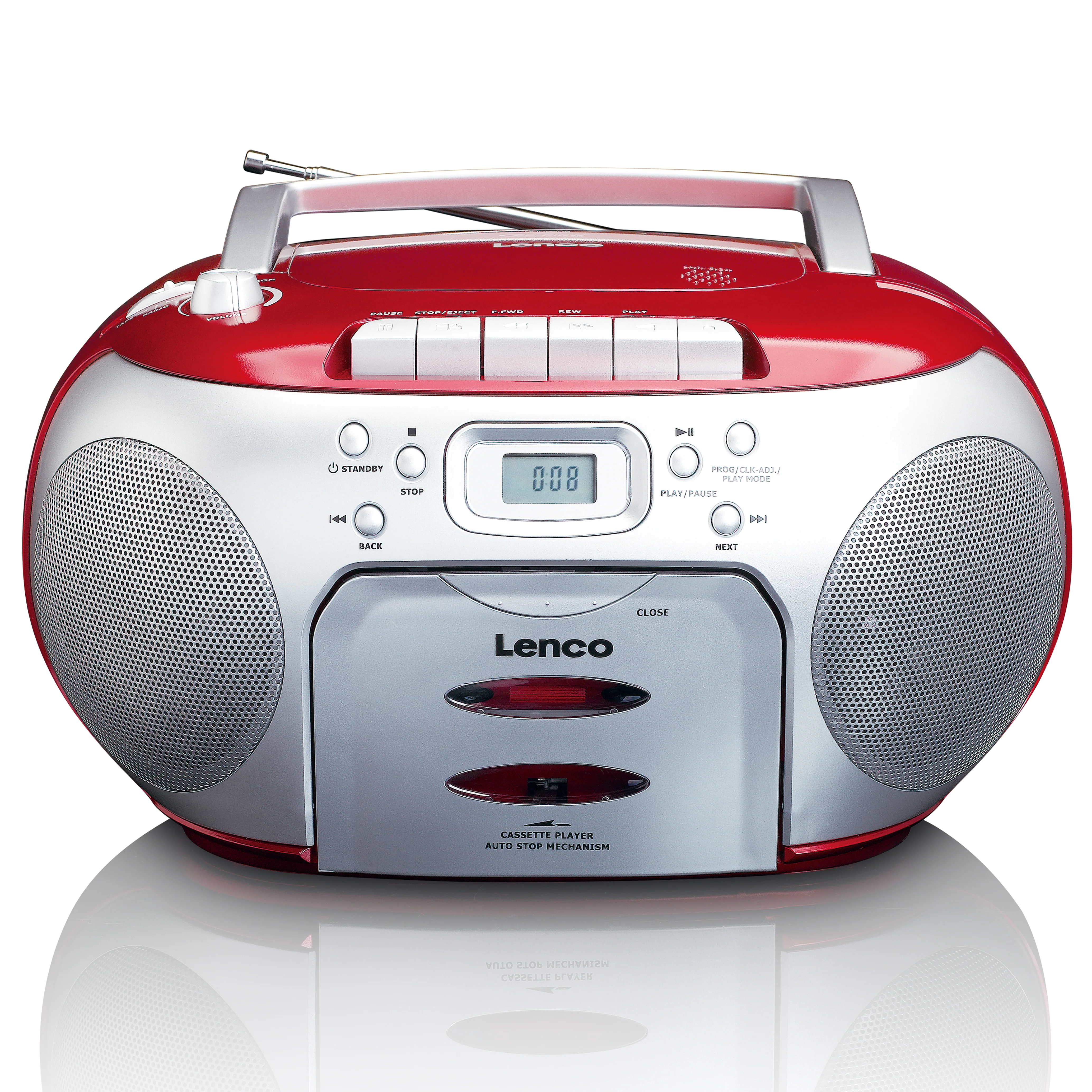 Lenco SCD-420RD - Lecteur CD/radio FM stéréo portable - Rouge - Image 3