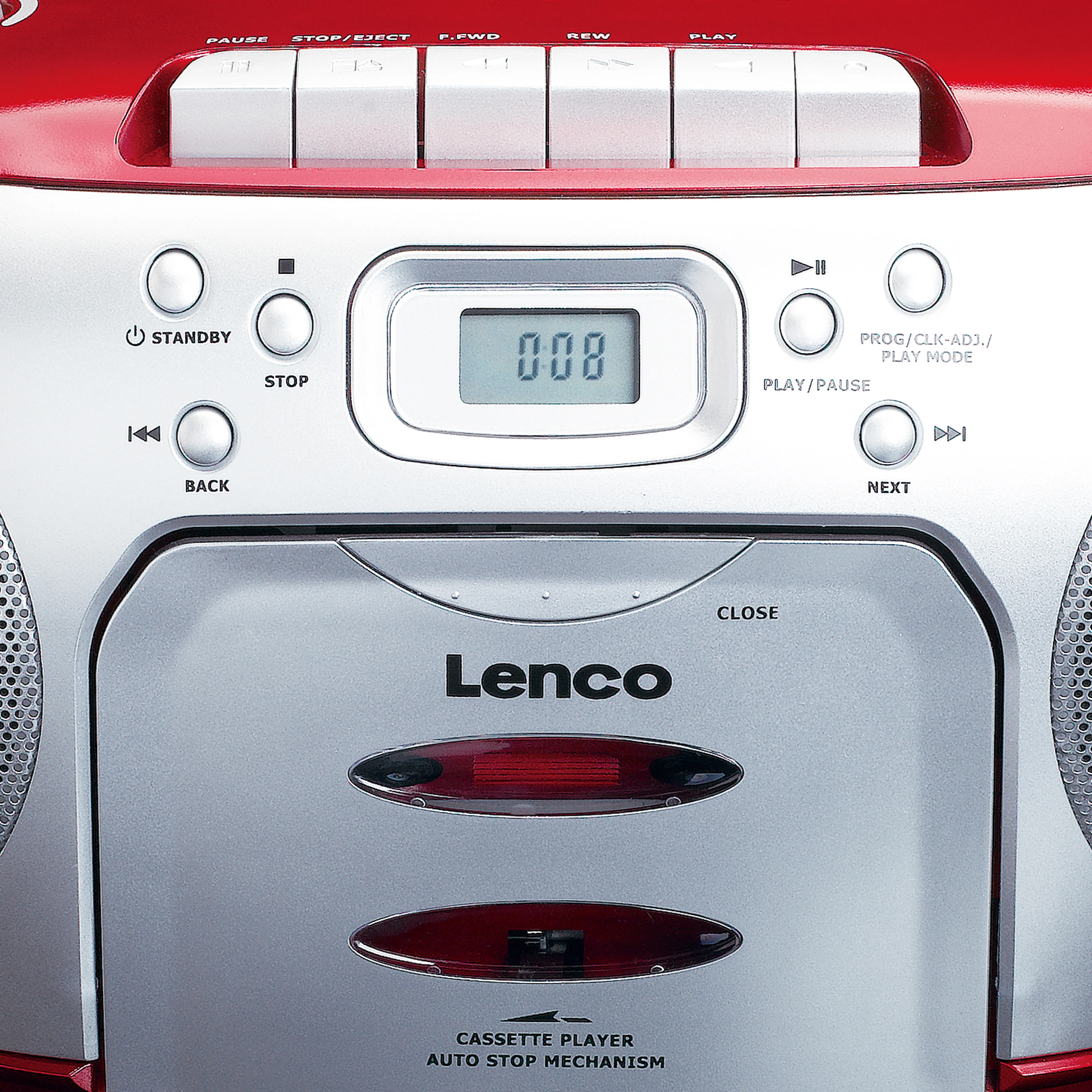 Lenco SCD-420RD - Lecteur CD/radio FM stéréo portable - Rouge - Image 5