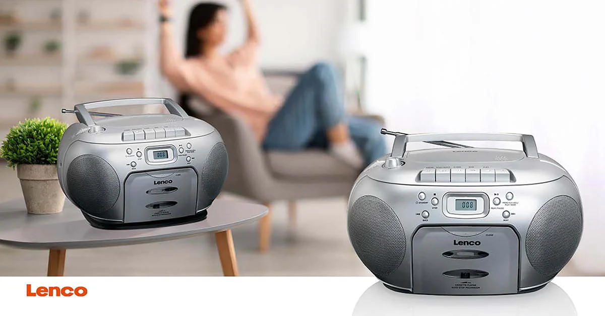 Lenco SCD-420SI - Lecteur CD/radio FM stéréo portable - Argent - Image 15