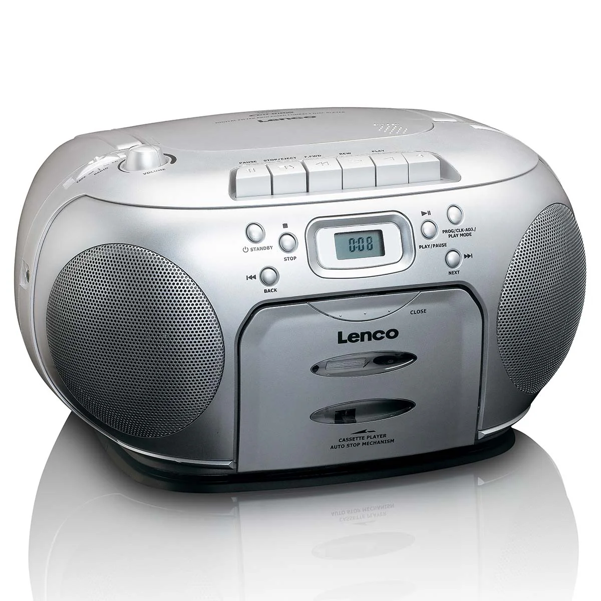 Lenco SCD-420SI - Lecteur CD/radio FM stéréo portable - Argent - Image 4