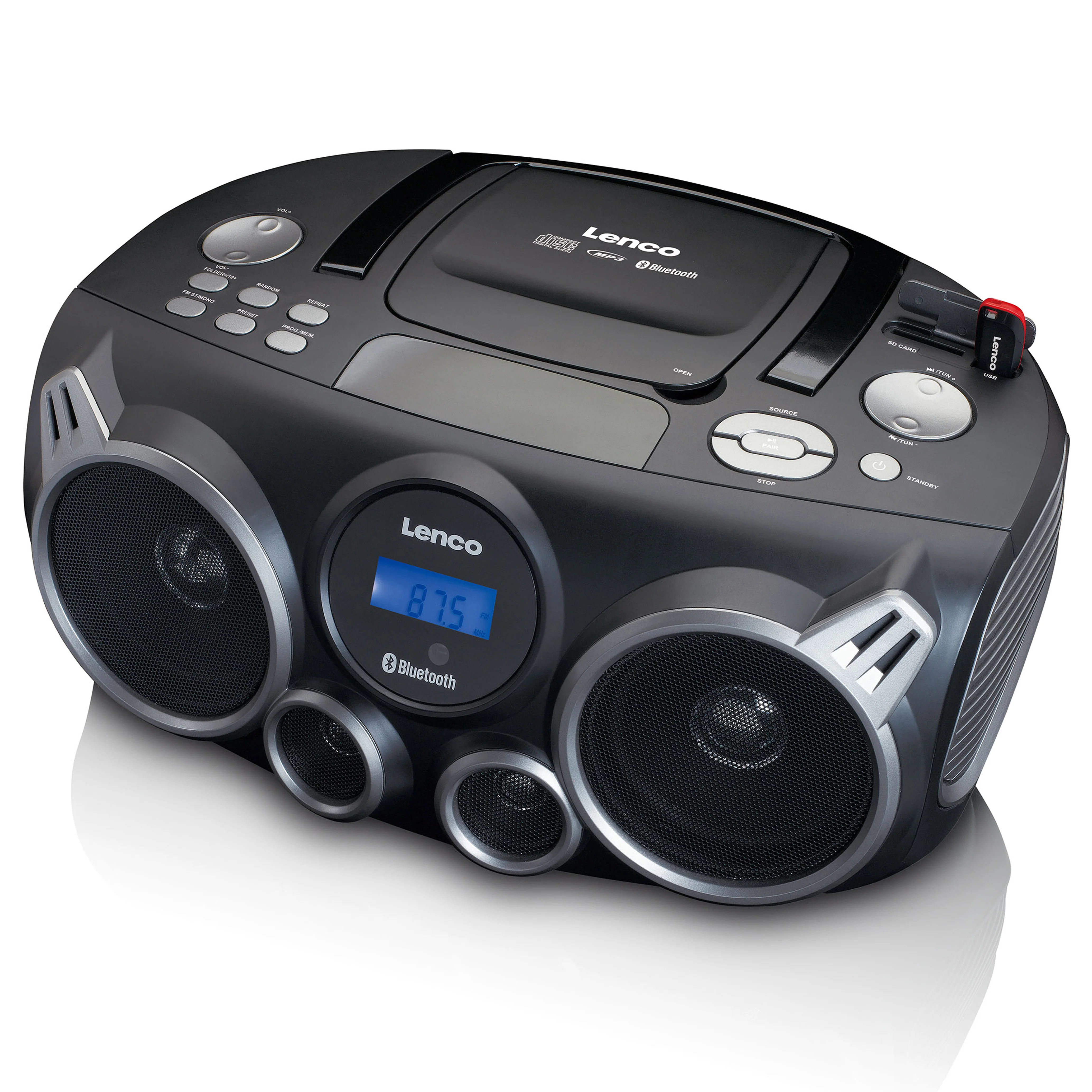 Lenco SCD-685BK - Radio DAB+/FM/lecteur CD portable avec connexions Bluetooth® et USB et emplacement pour carte SD - Noir - Image 3