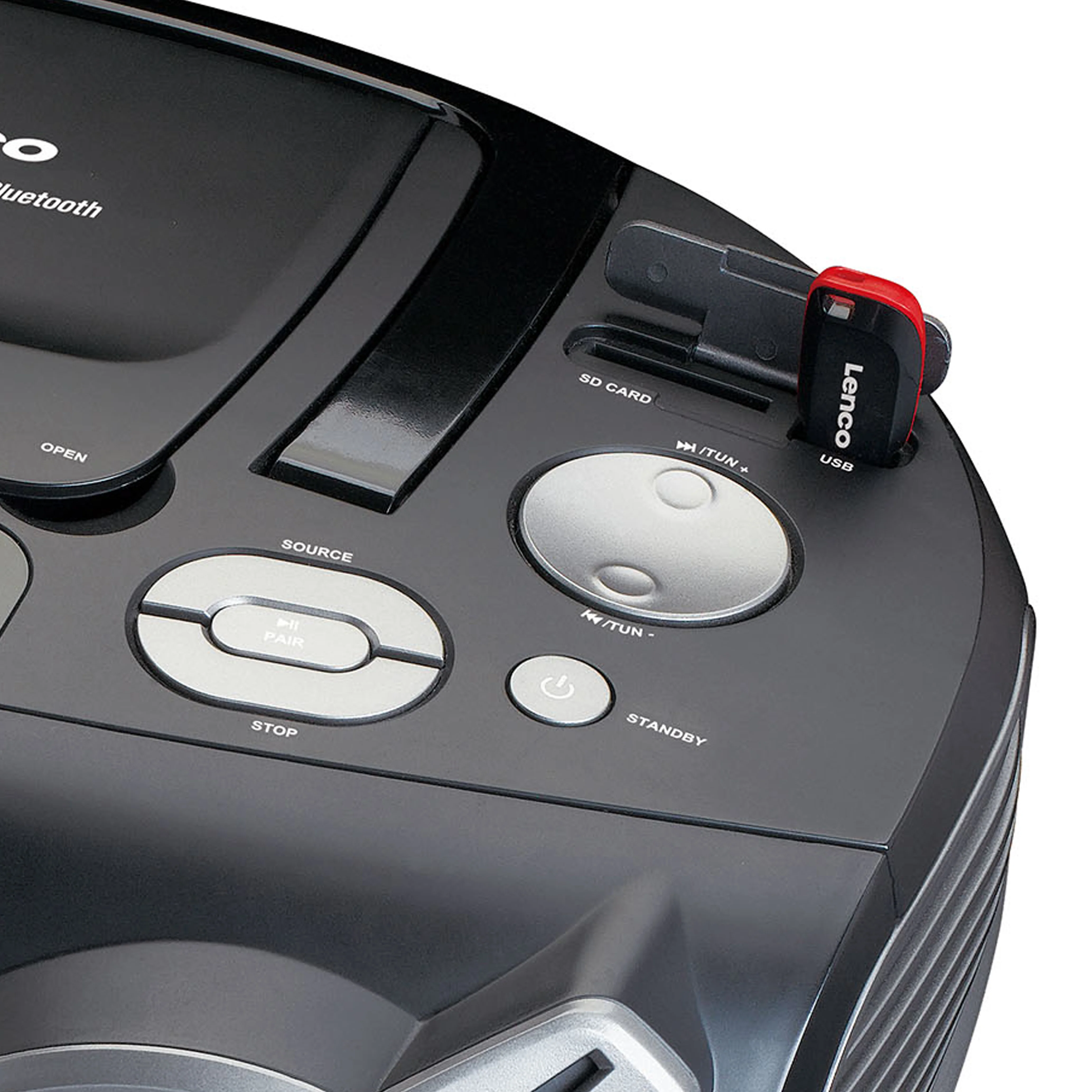 Lenco SCD-685BK - Radio DAB+/FM/lecteur CD portable avec connexions Bluetooth® et USB et emplacement pour carte SD - Noir - Image 6