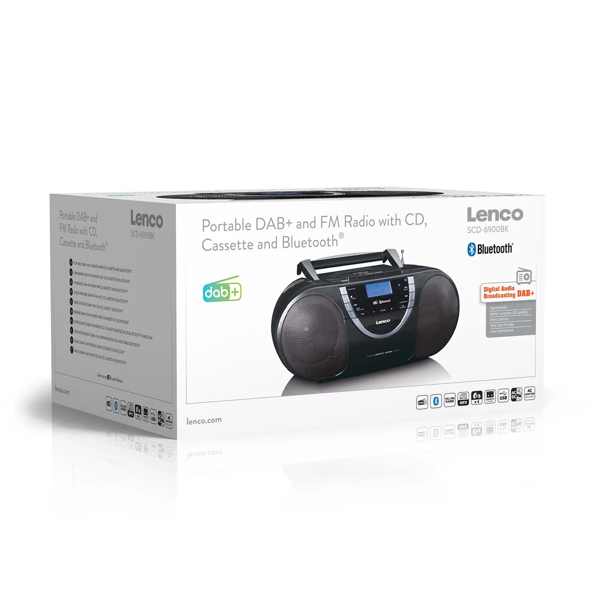 Lenco SCD-6900BK - Radio portable lecteur CD avec DAB+ et casette - Gris - Image 10