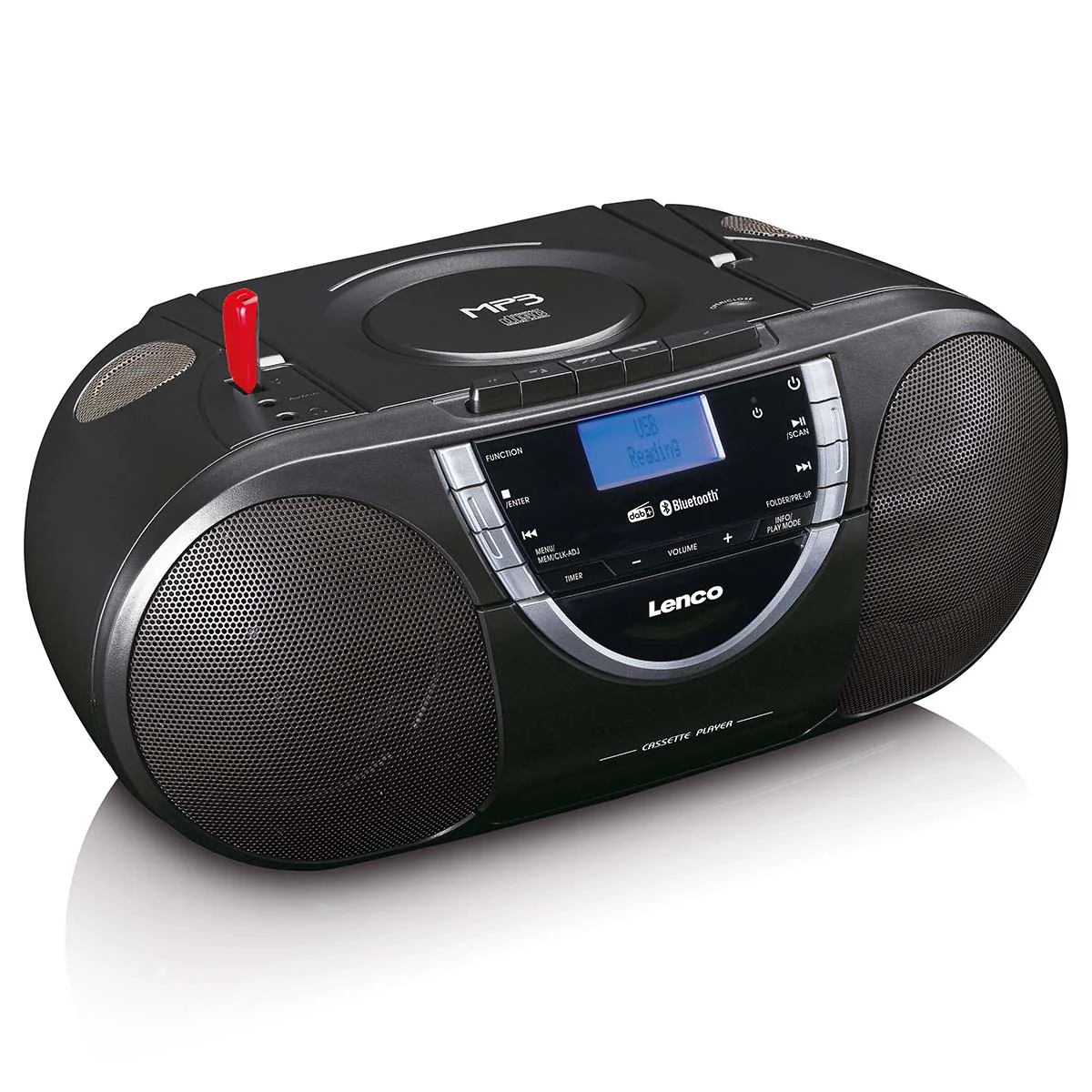 Lenco SCD-6900BK - Radio portable lecteur CD avec DAB+ et casette - Gris - Image 4