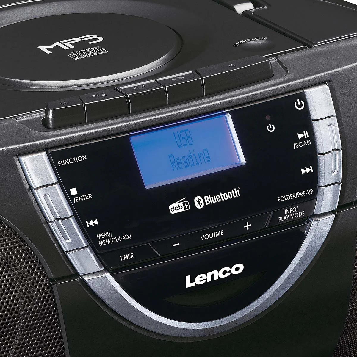 Lenco SCD-6900BK - Radio portable lecteur CD avec DAB+ et casette - Gris - Image 6