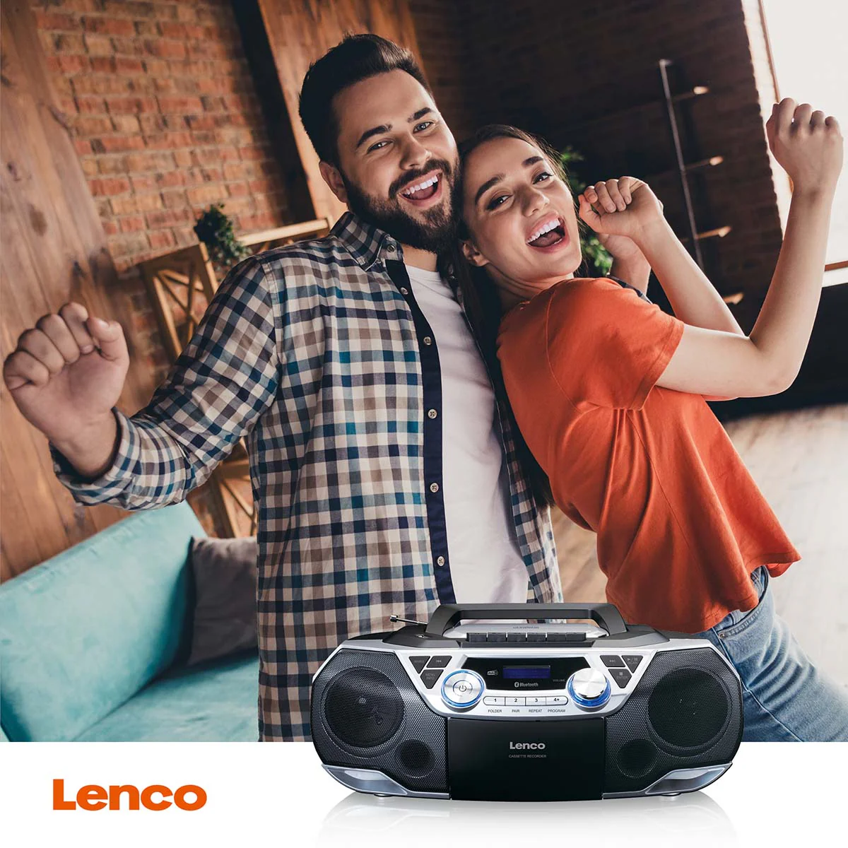 Lenco SCD-720SI - Radio portable DAB+/FM avec Bluetooth®, lecteur CD, cassettes et USB - Argent - Image 11
