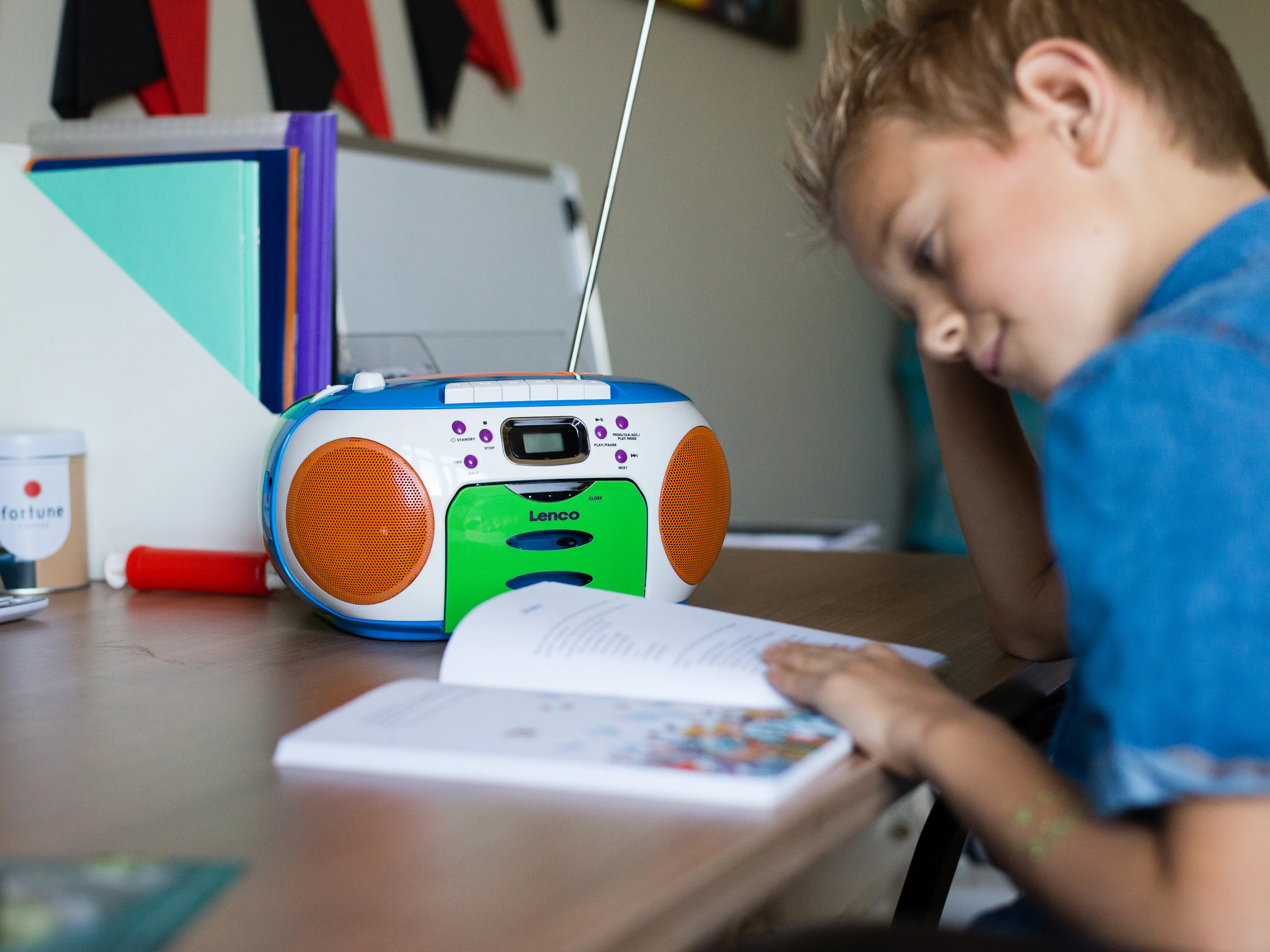 Lenco SCD-971 - Radio portable Lecteur CD et cassette enfants - Multi couleur - Image 12