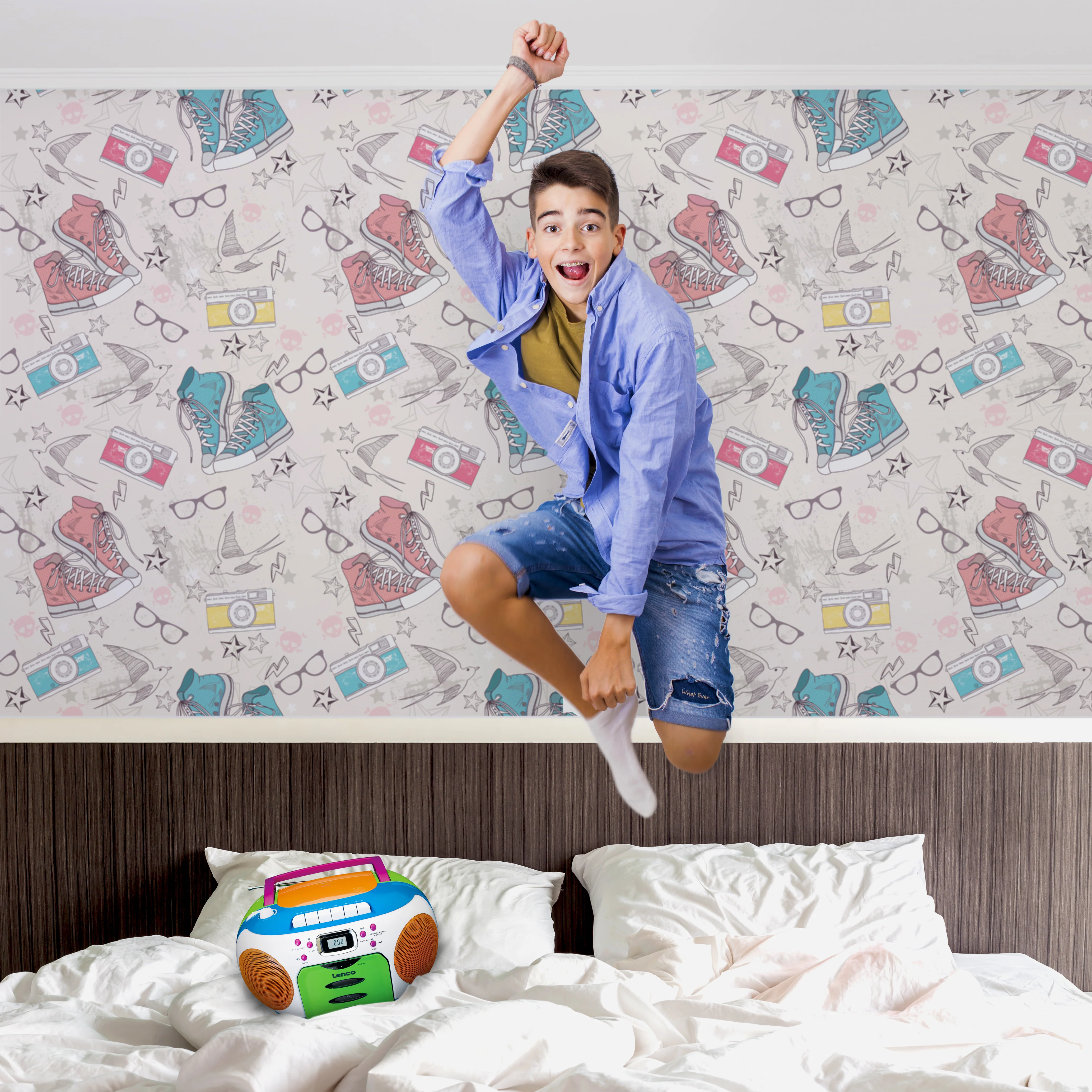 Lenco SCD-971 - Radio portable Lecteur CD et cassette enfants - Multi couleur - Image 15