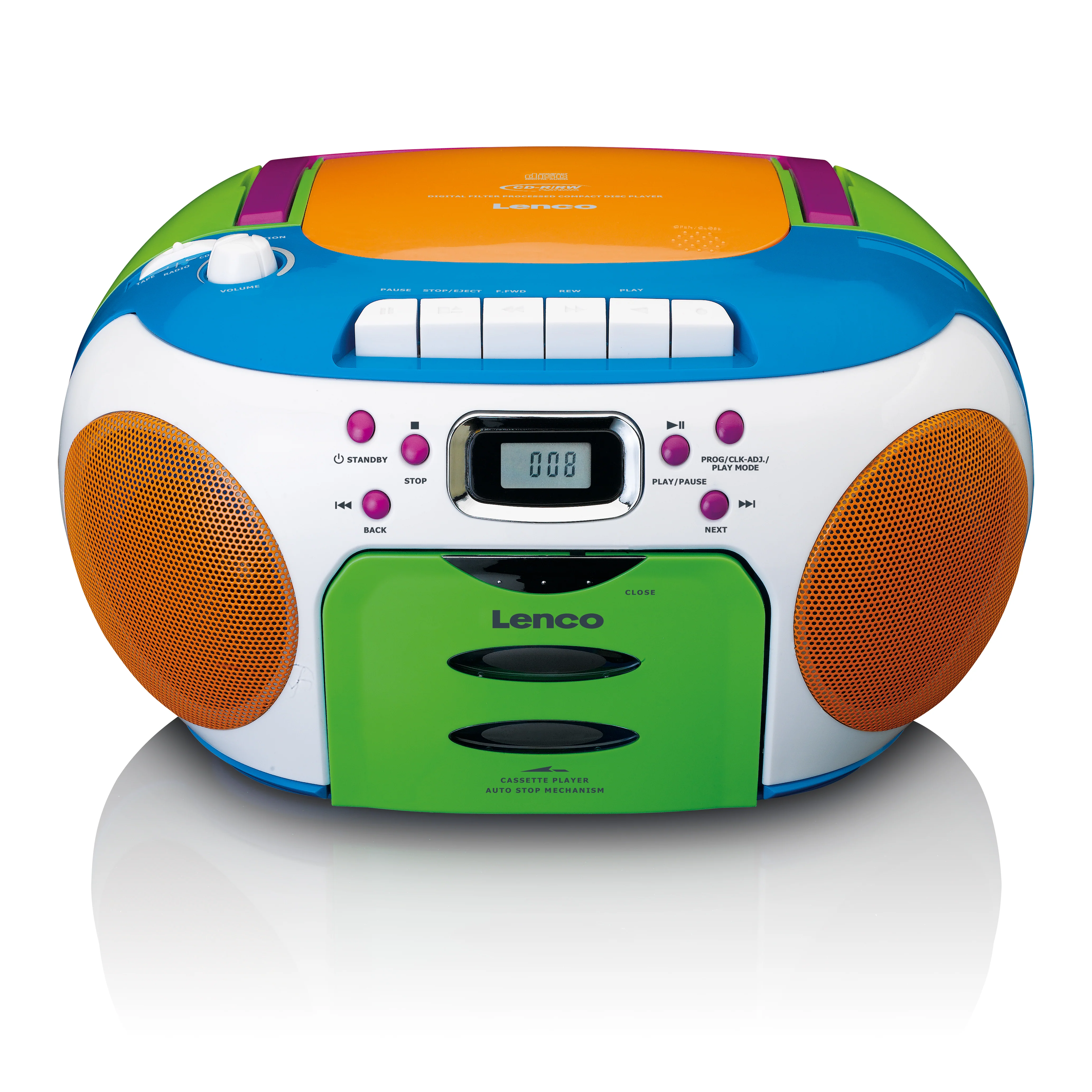 Lenco SCD-971 - Radio portable Lecteur CD et cassette enfants - Multi couleur - Image 16