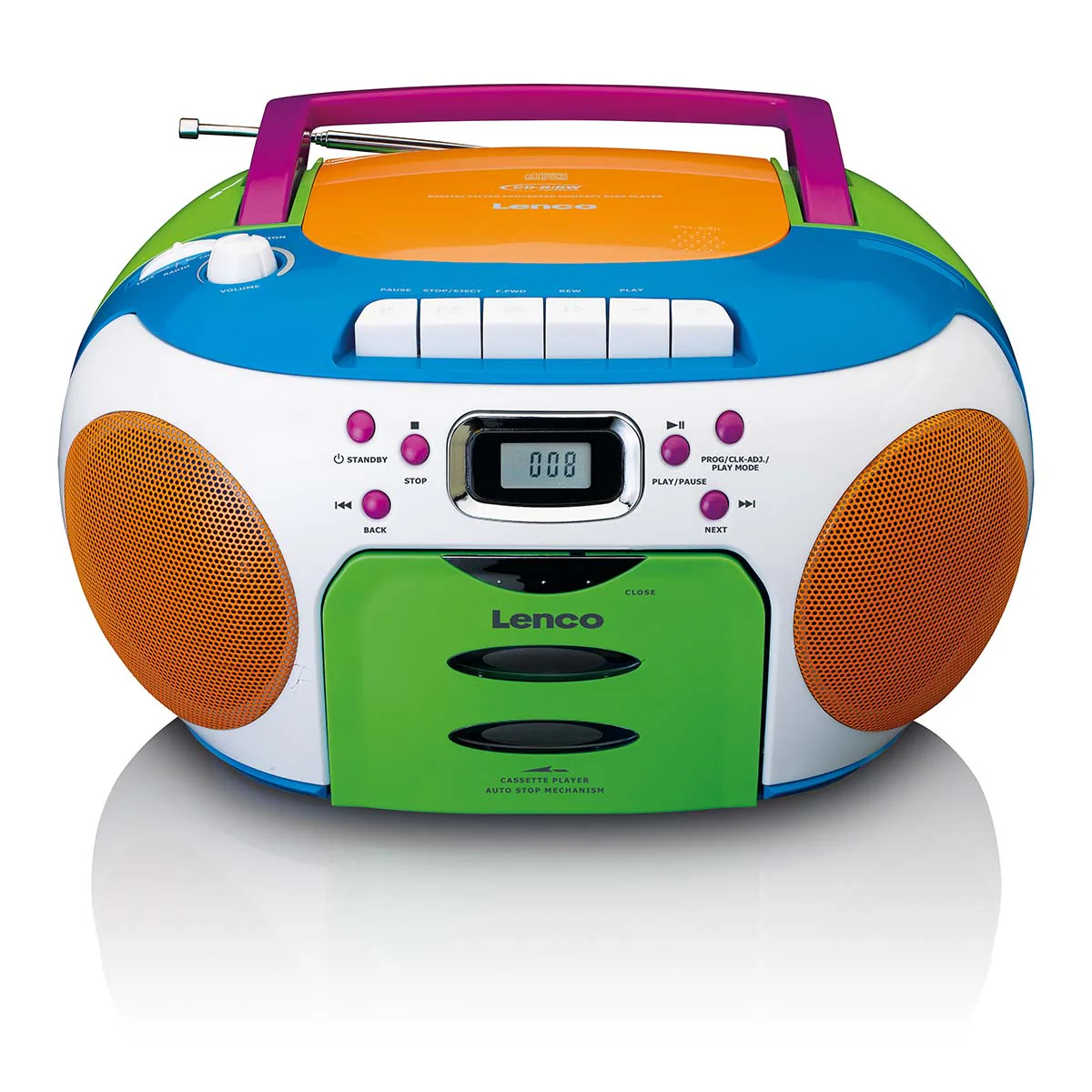 Lenco SCD-971 - Radio portable Lecteur CD et cassette enfants - Multi couleur - Image 3