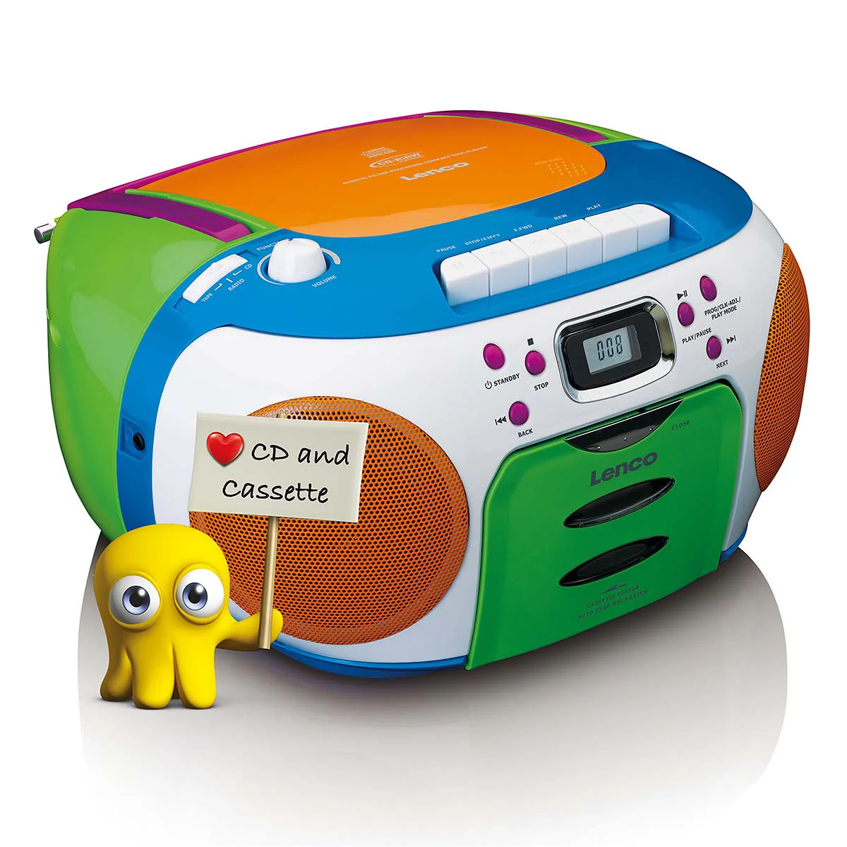 Lenco SCD-971 - Radio portable Lecteur CD et cassette enfants - Multi couleur - Image 5